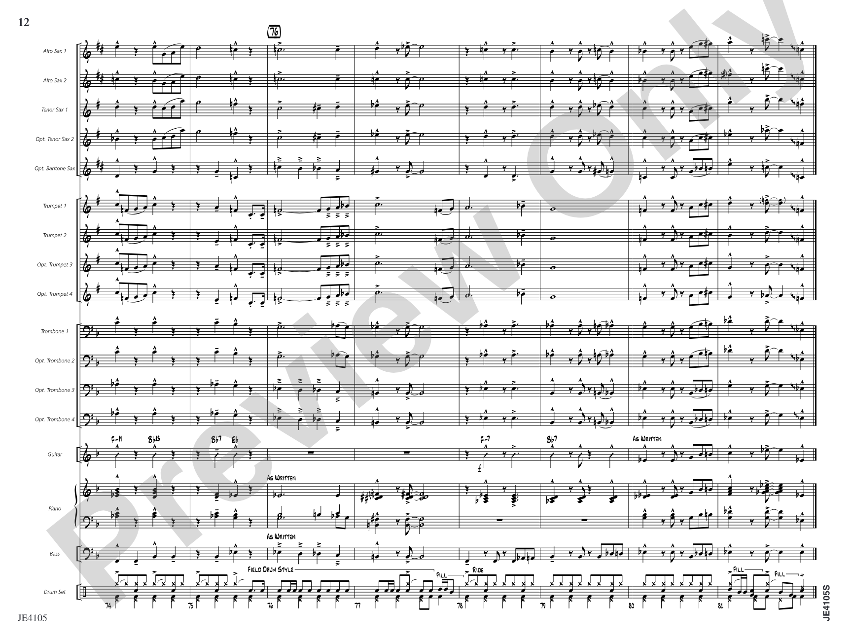 Rockin' in the U.S.A.: Jazz Ensemble Conductor Score & Parts