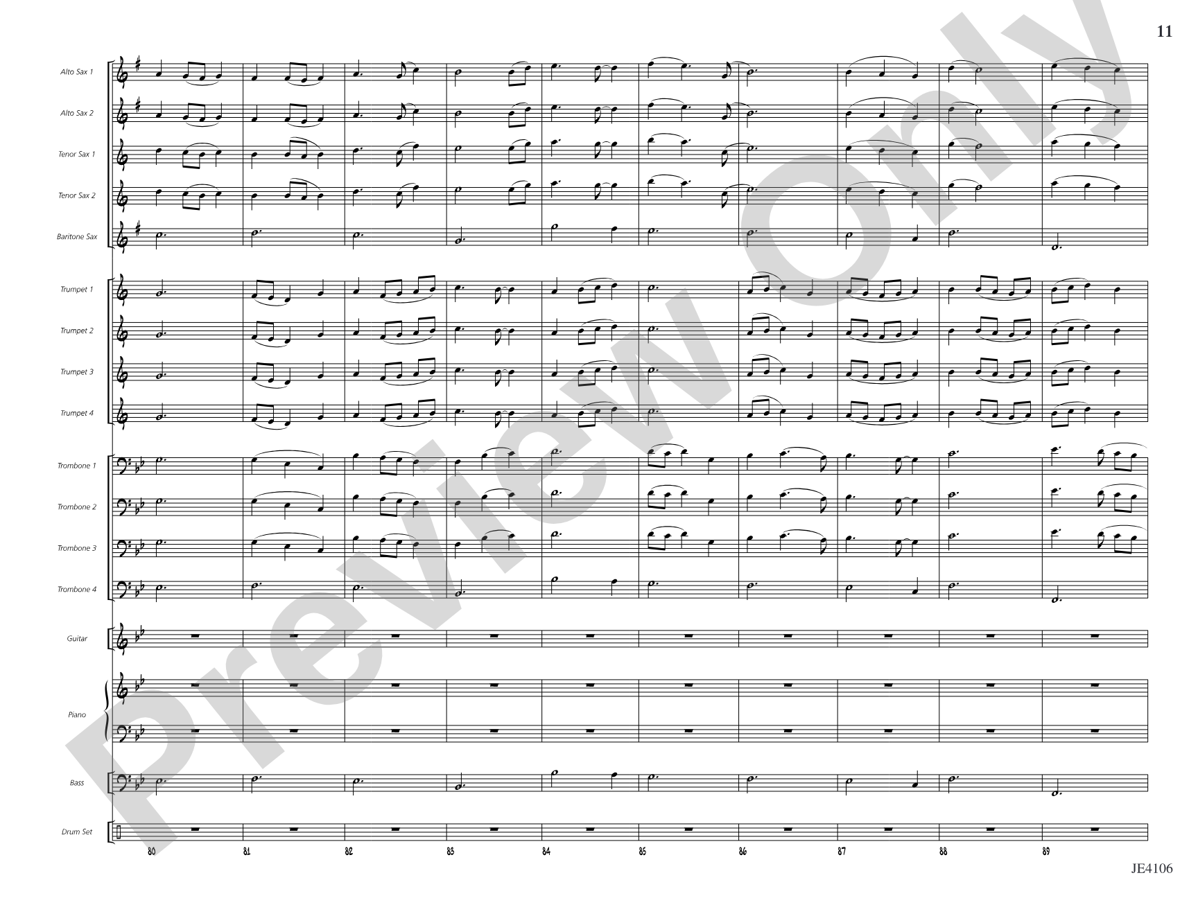 Morning Has Broken: Jazz Ensemble Conductor Score & Parts