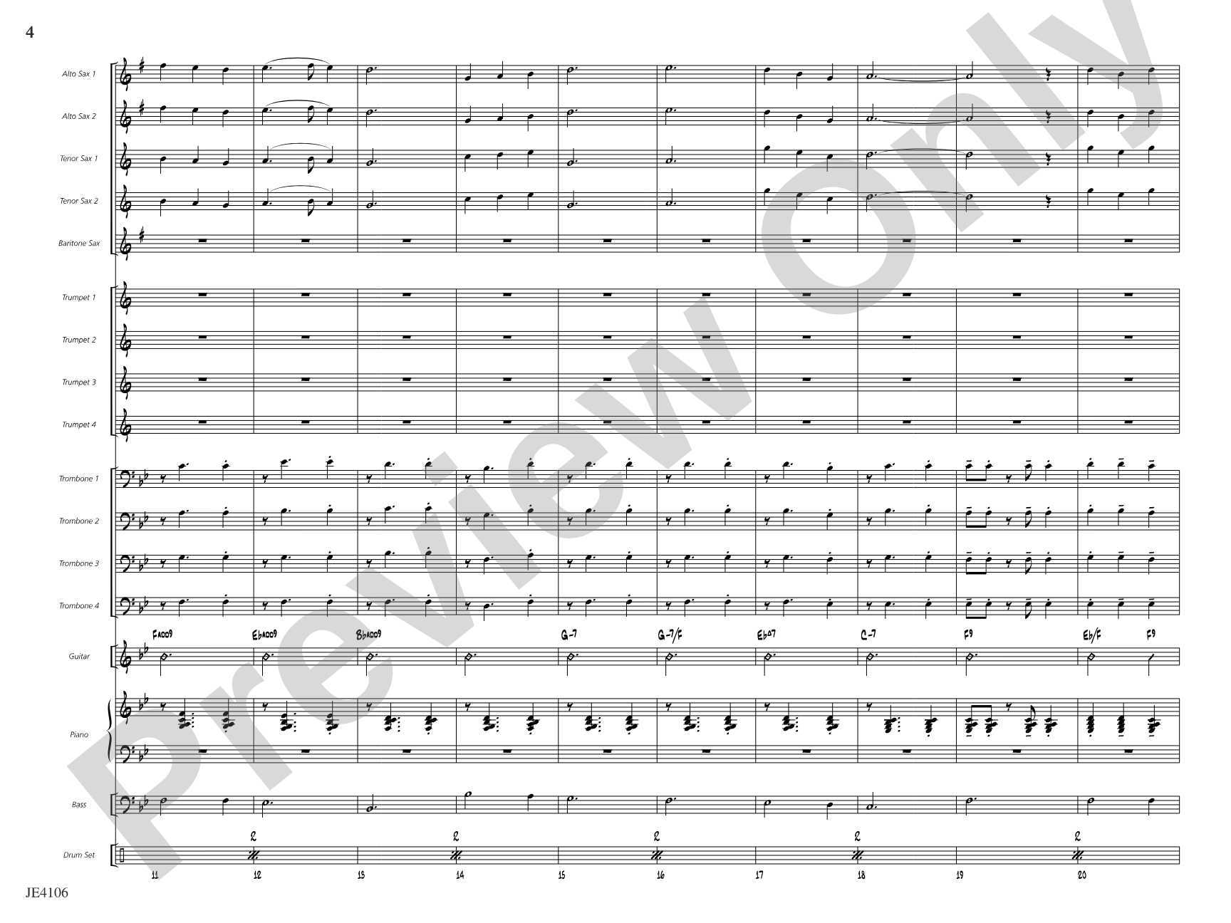 Morning Has Broken: Jazz Ensemble Conductor Score & Parts
