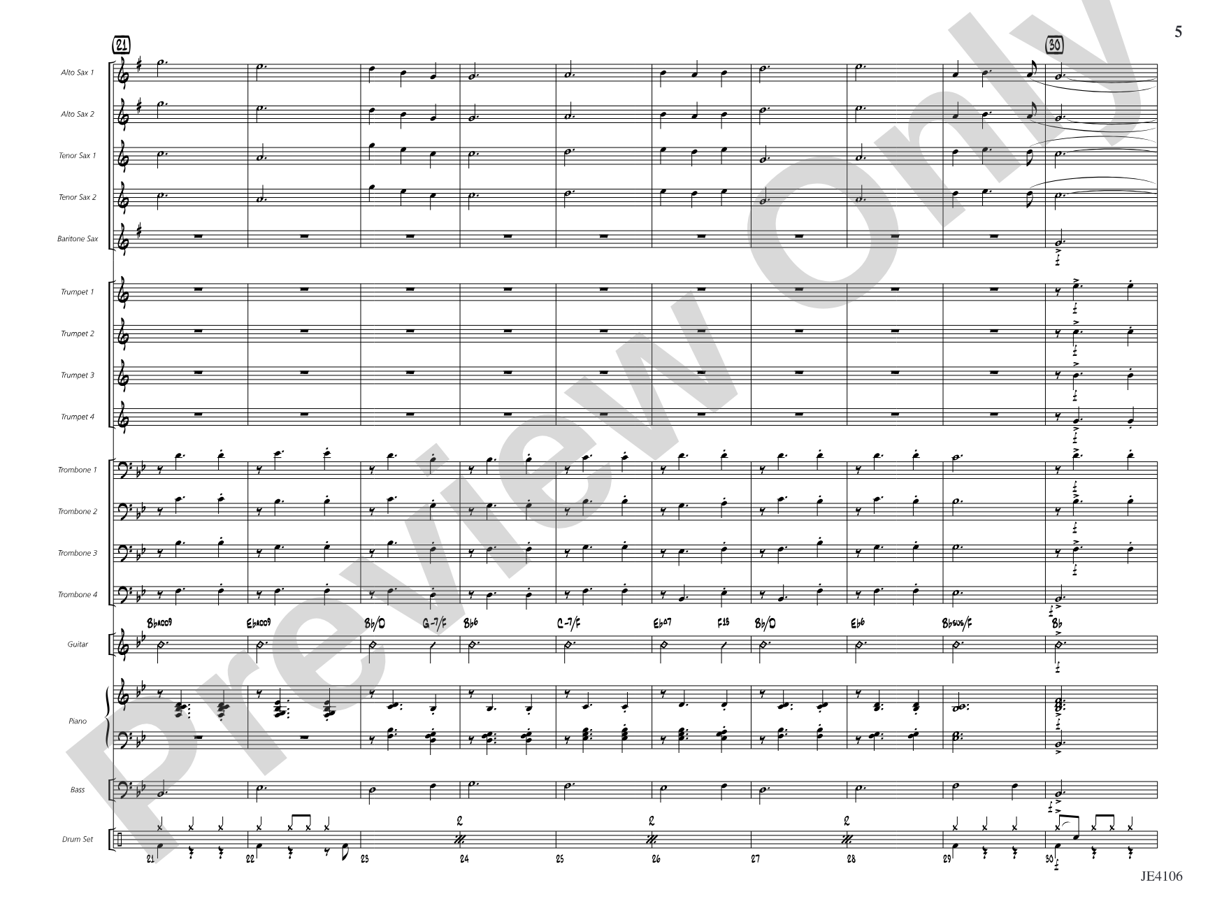Morning Has Broken: Jazz Ensemble Conductor Score & Parts