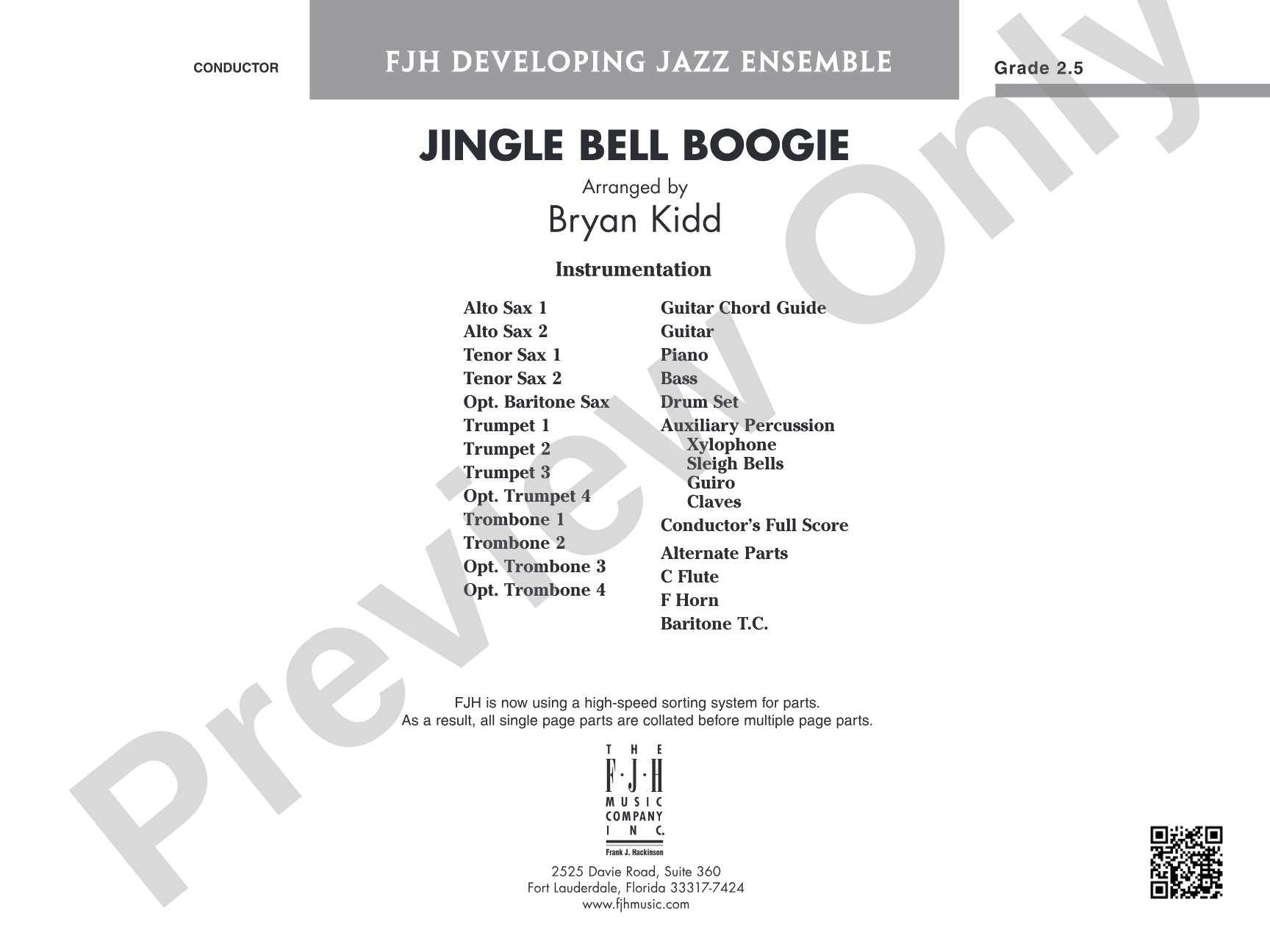 Jingle Bell Boogie: Jazz Ensemble Conductor Score & Parts