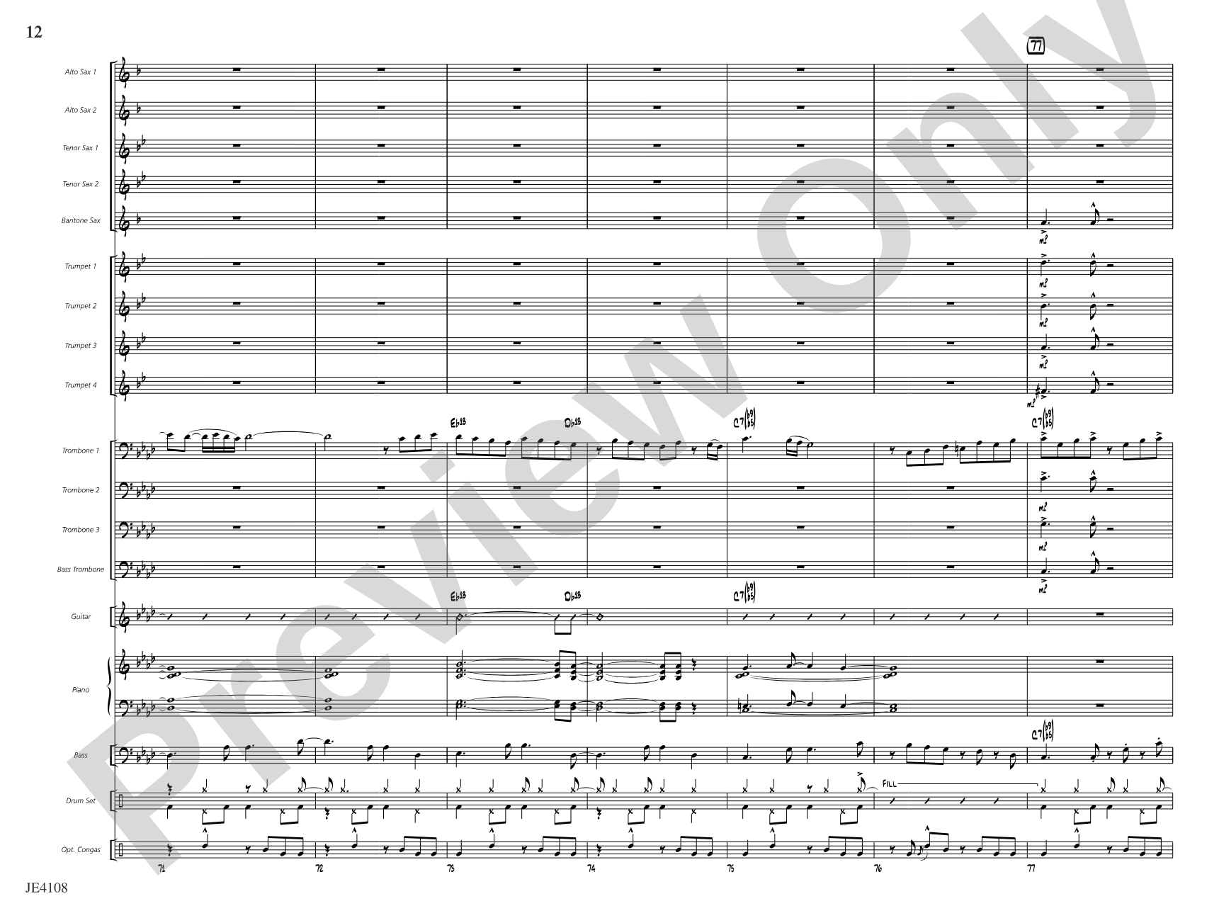 Madrid: Jazz Ensemble Conductor Score & Parts