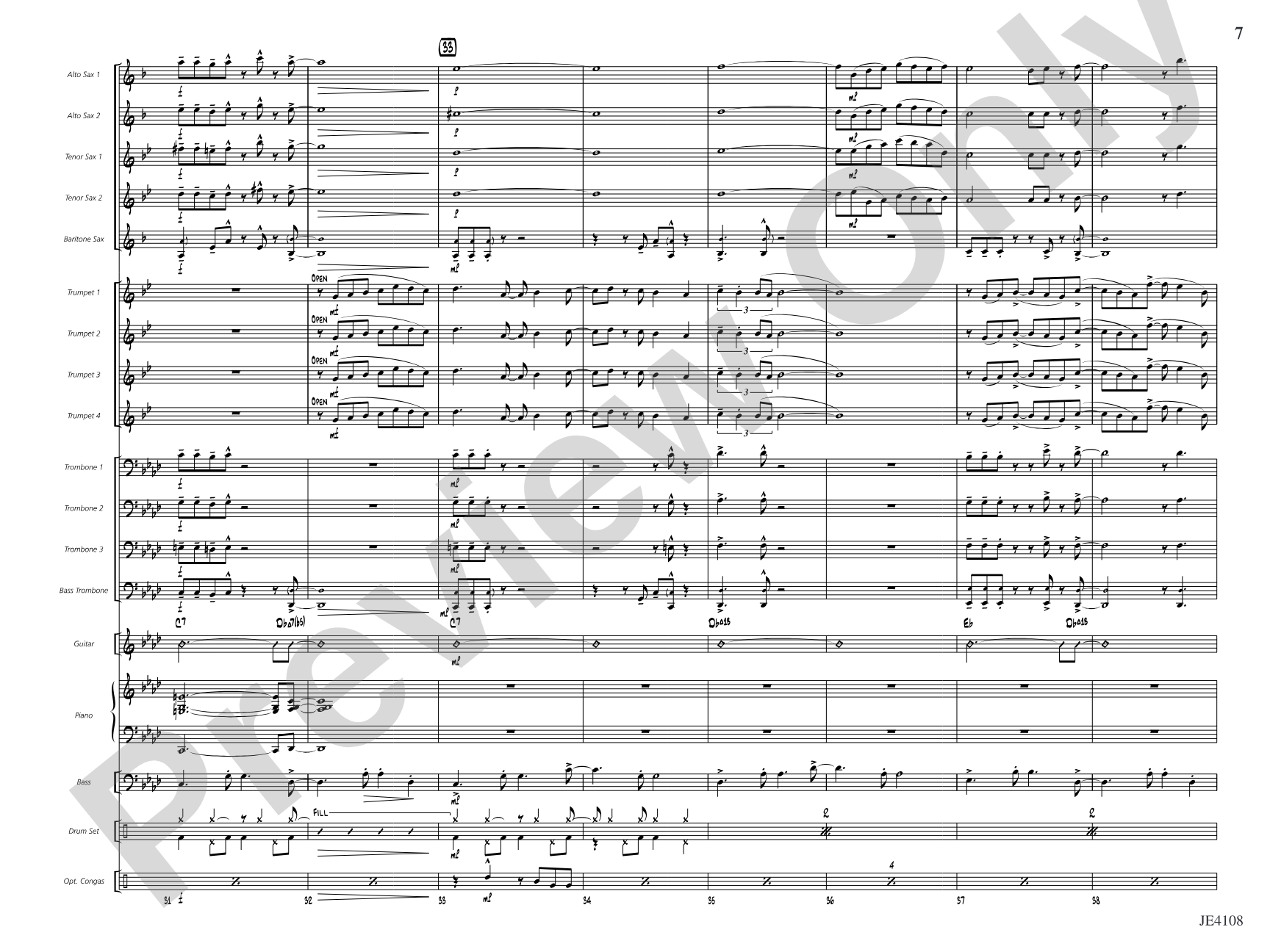 Madrid: Jazz Ensemble Conductor Score & Parts