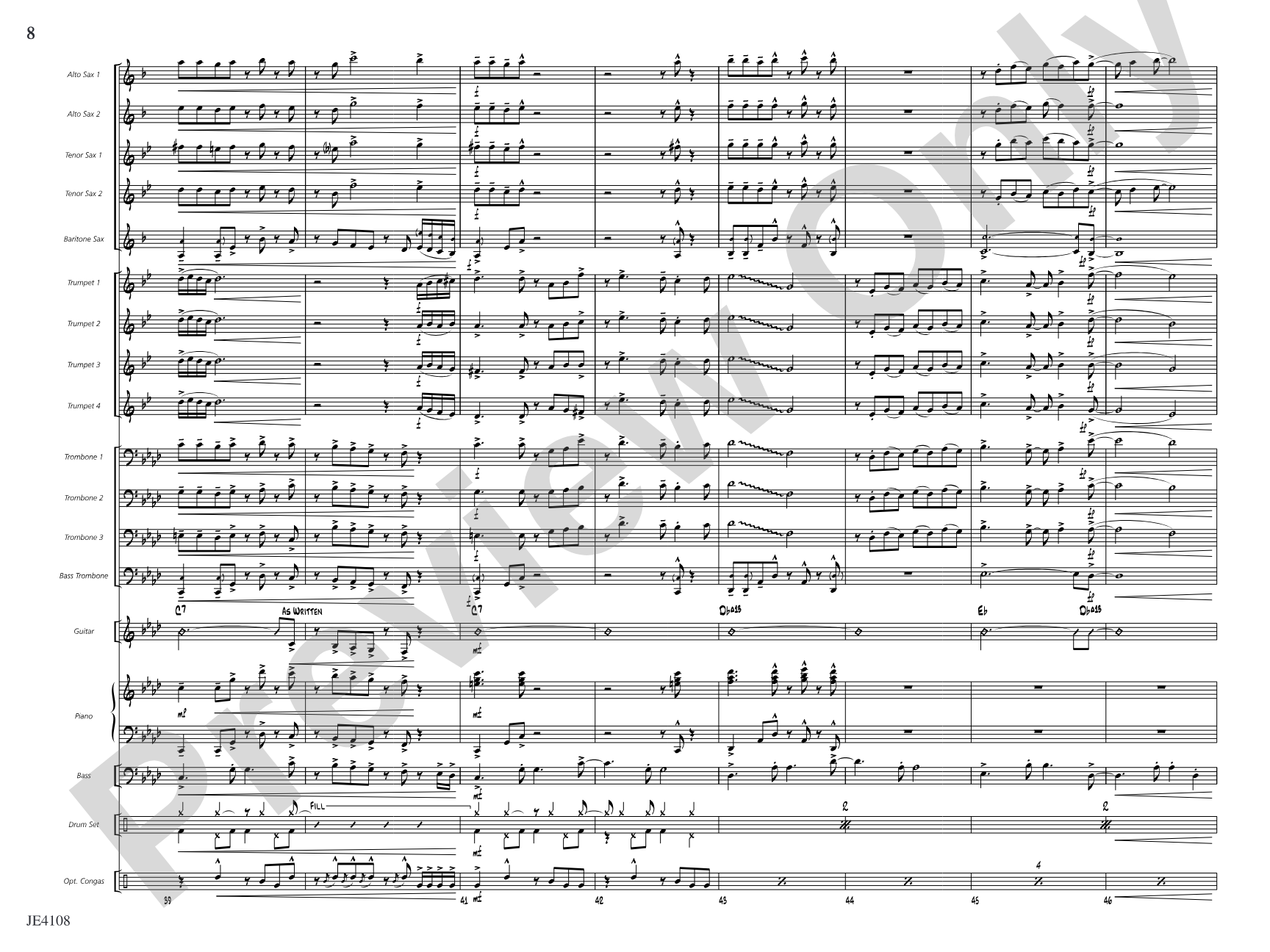 Madrid: Jazz Ensemble Conductor Score & Parts