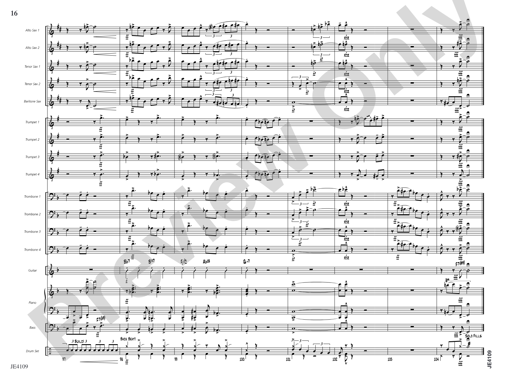The Bone Yard: Jazz Ensemble Conductor Score & Parts