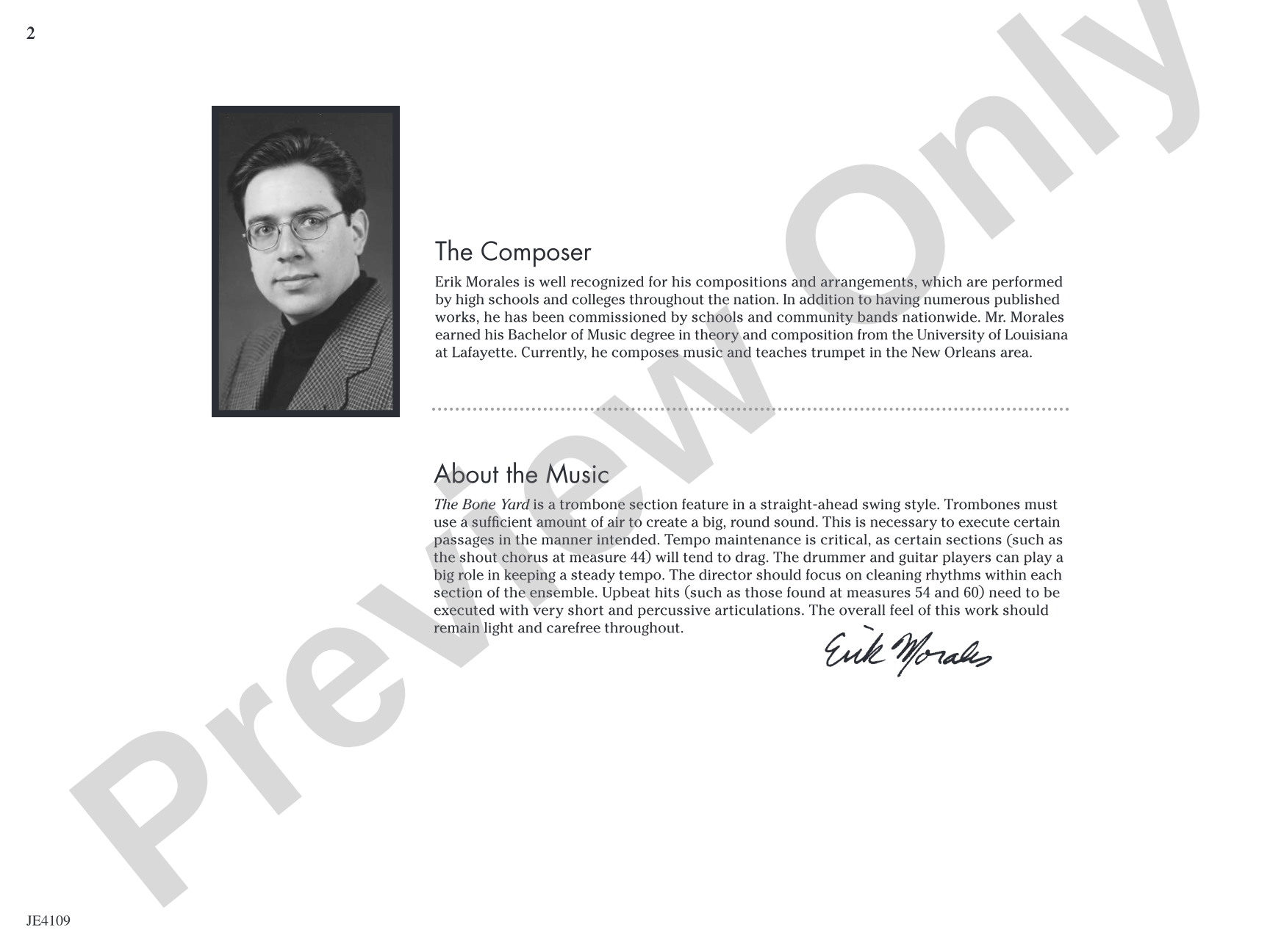 The Bone Yard: Jazz Ensemble Conductor Score & Parts