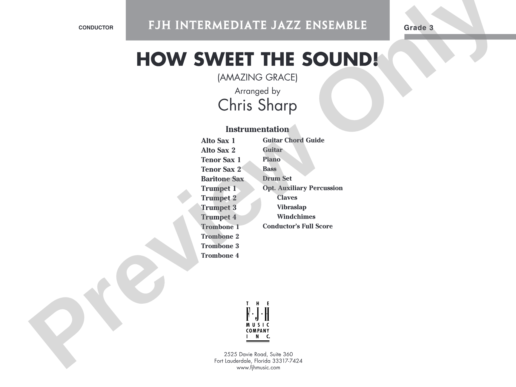 How Sweet the Sound! (Amazing Grace): Jazz Ensemble Conductor Score & Parts
