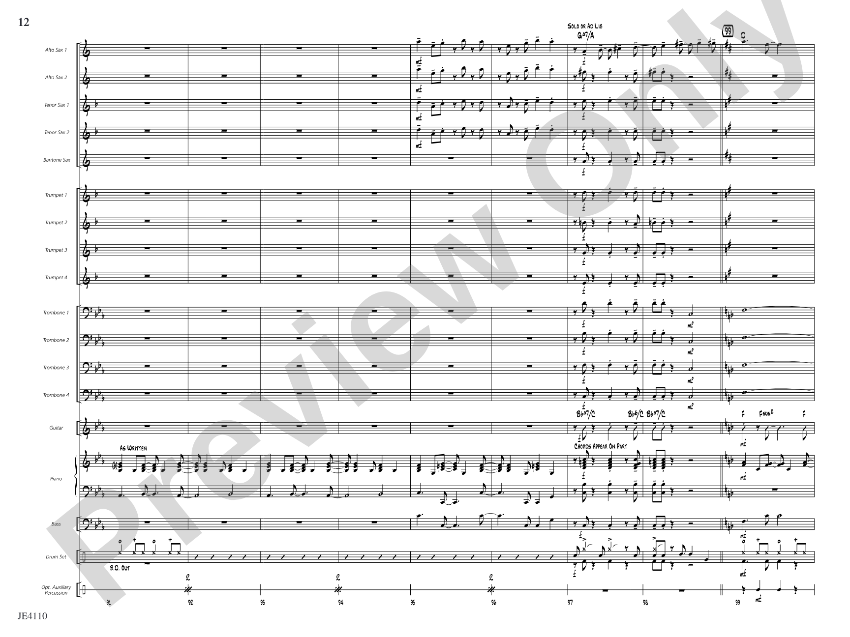 How Sweet the Sound! (Amazing Grace): Jazz Ensemble Conductor Score & Parts