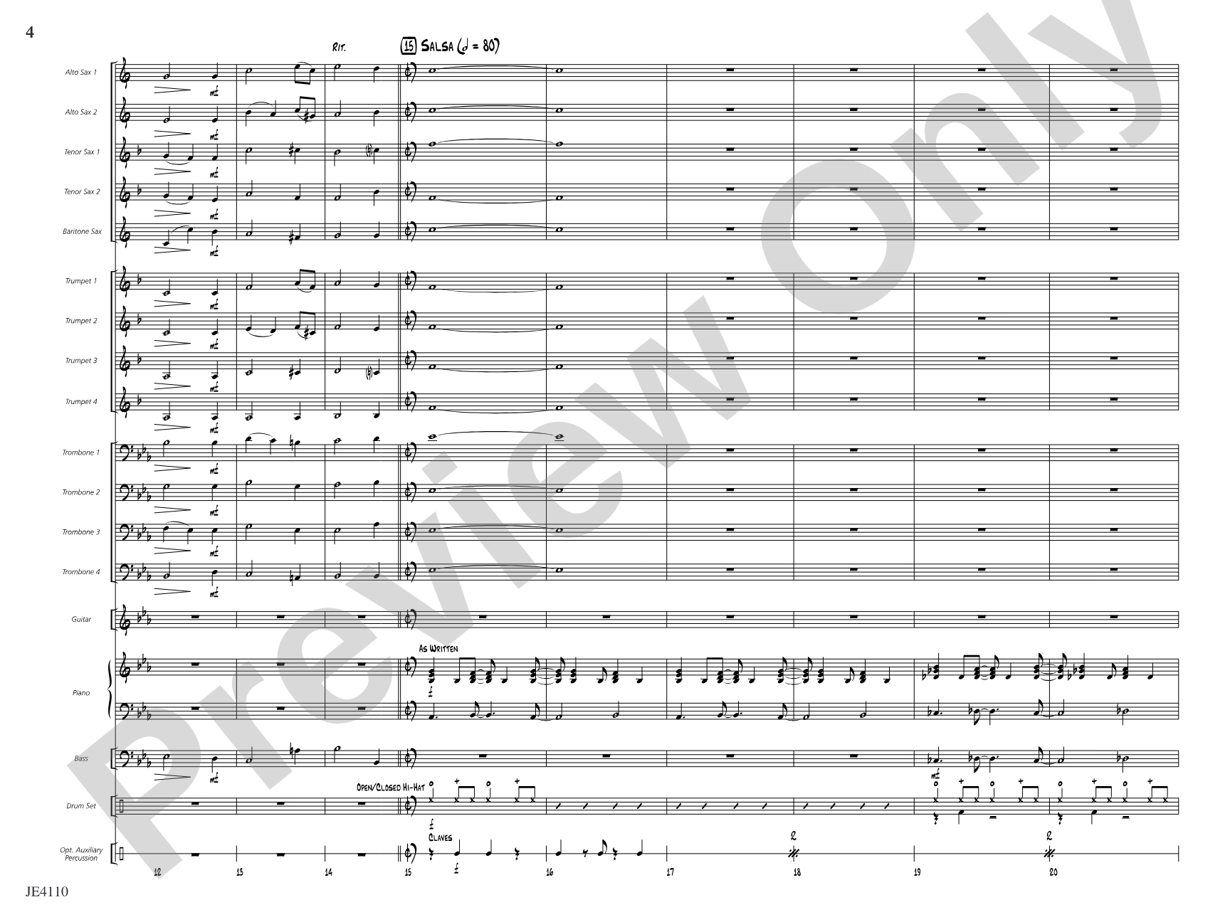 How Sweet the Sound! (Amazing Grace): Jazz Ensemble Conductor Score & Parts