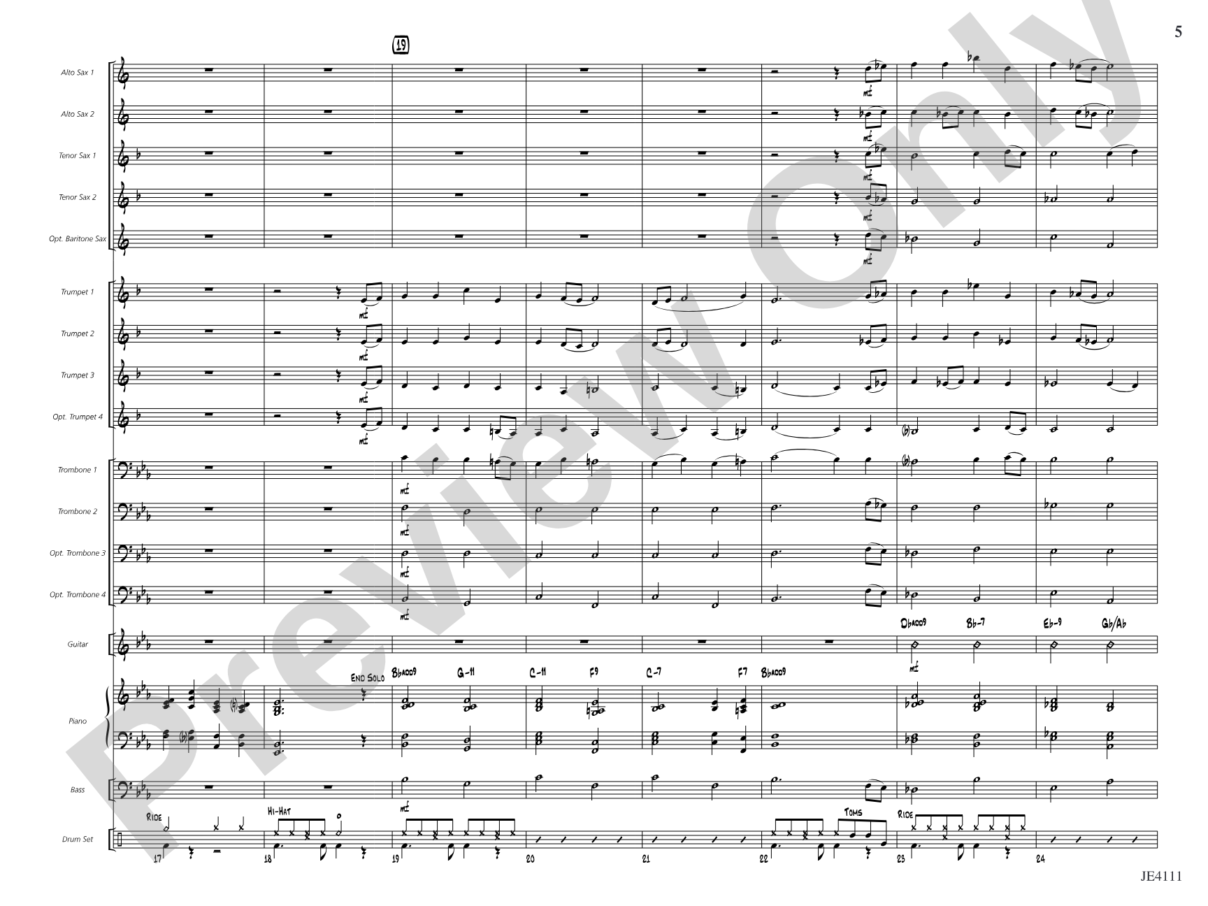 Remember When: Jazz Ensemble Conductor Score & Parts