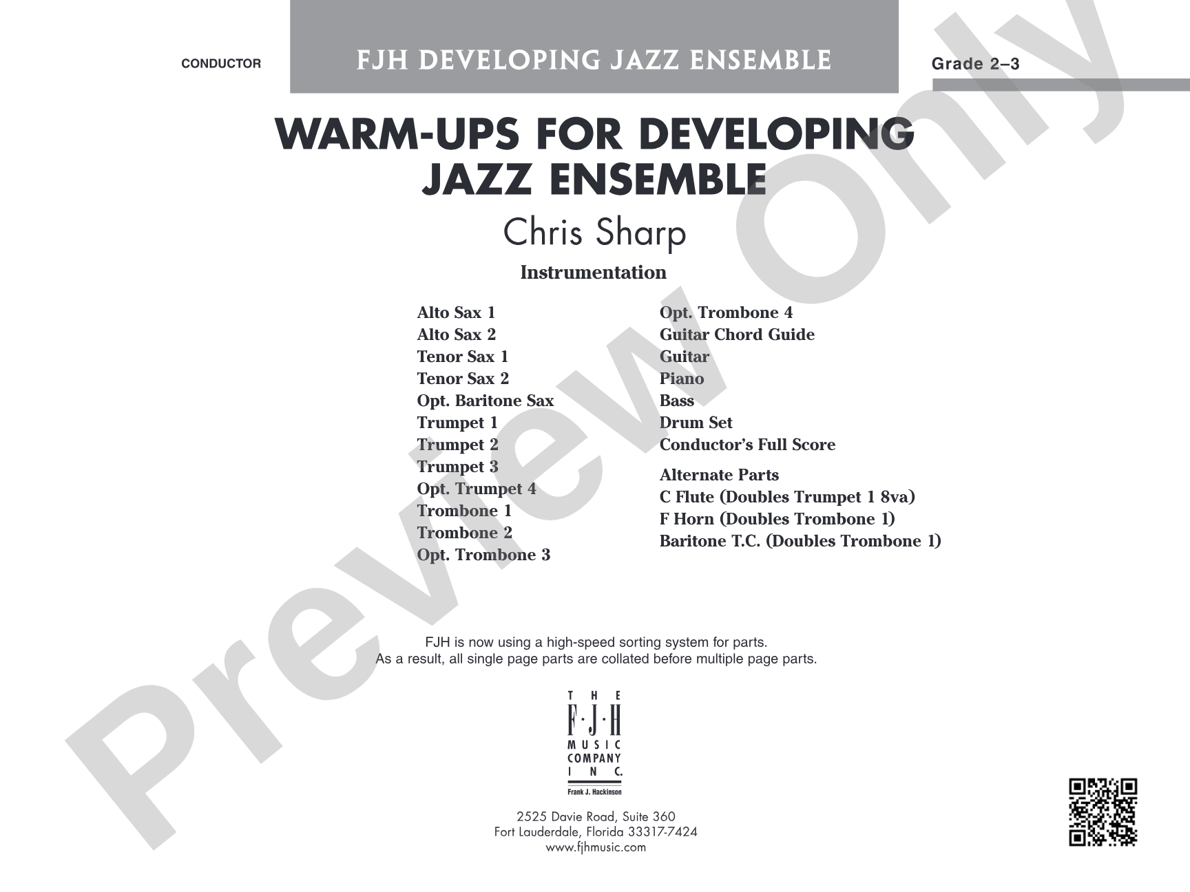 Warm-Ups for Developing Jazz Ensemble: Jazz Ensemble Conductor Score & Parts