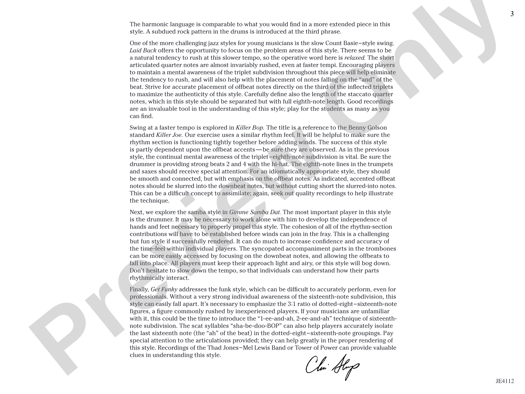 Warm-Ups for Developing Jazz Ensemble: Jazz Ensemble Conductor Score & Parts