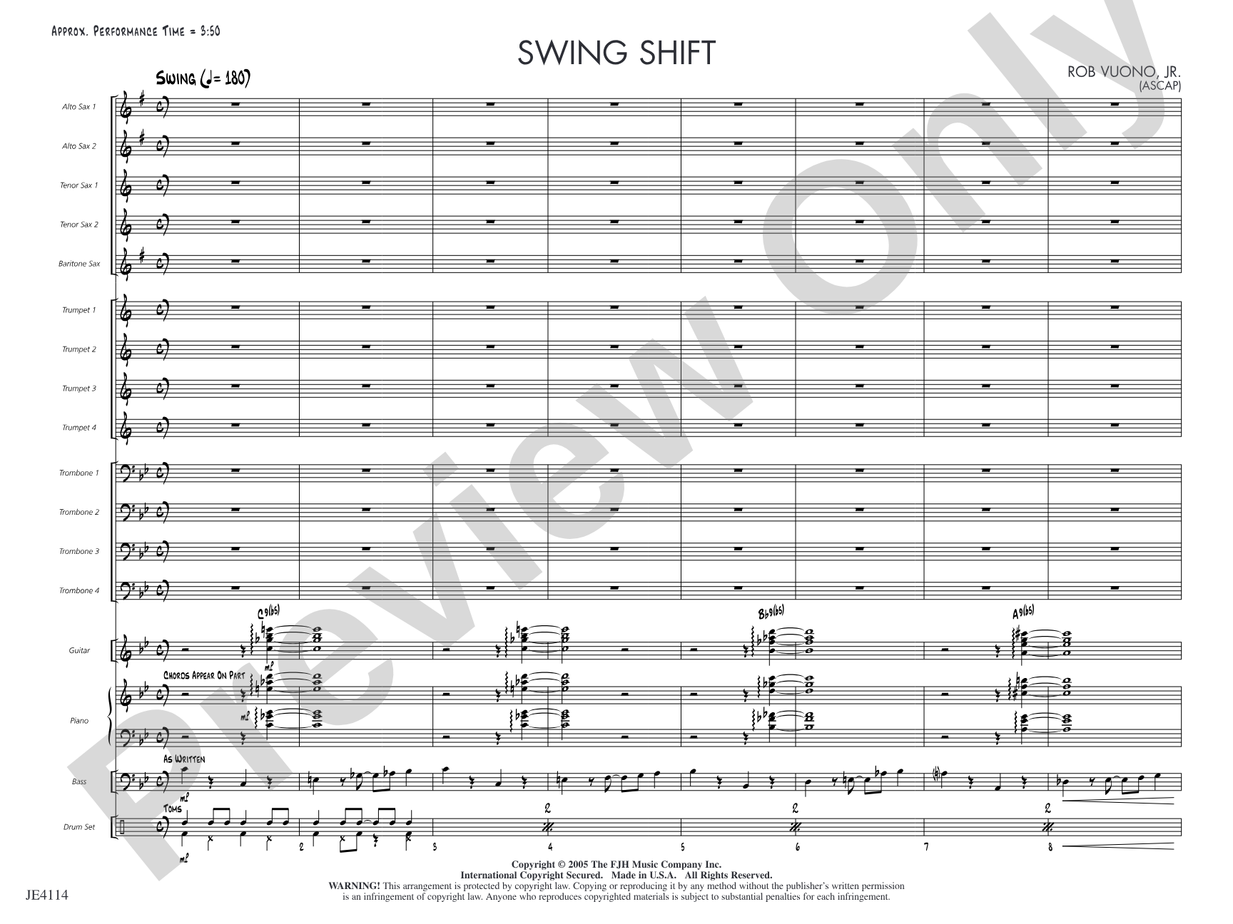Swing Shift: Jazz Ensemble Conductor Score & Parts
