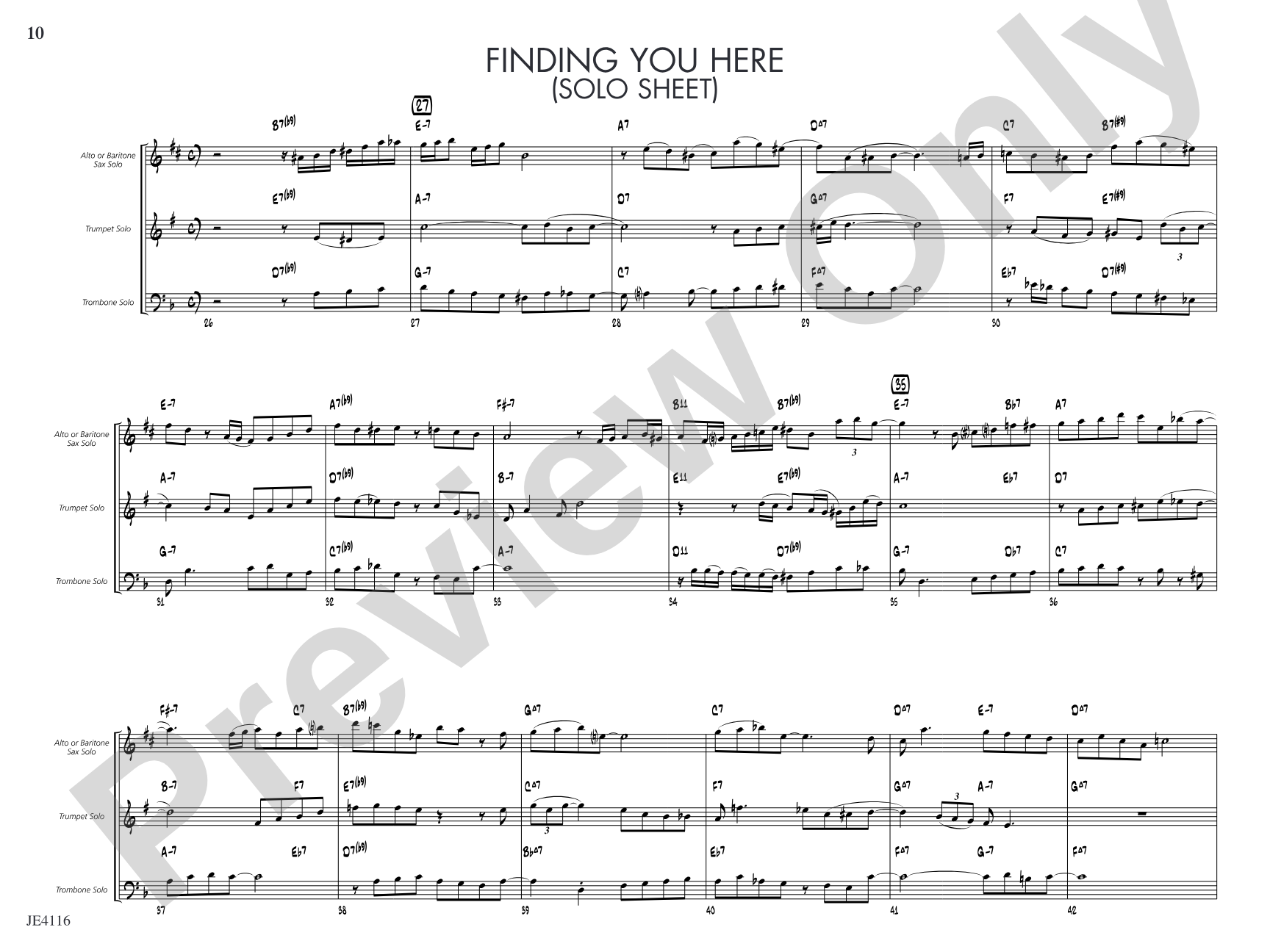 Finding You Here: Jazz Ensemble Conductor Score & Parts