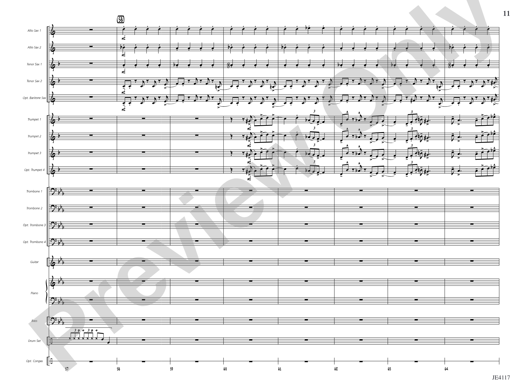 The Q.C. Shuffle: Jazz Ensemble Conductor Score & Parts