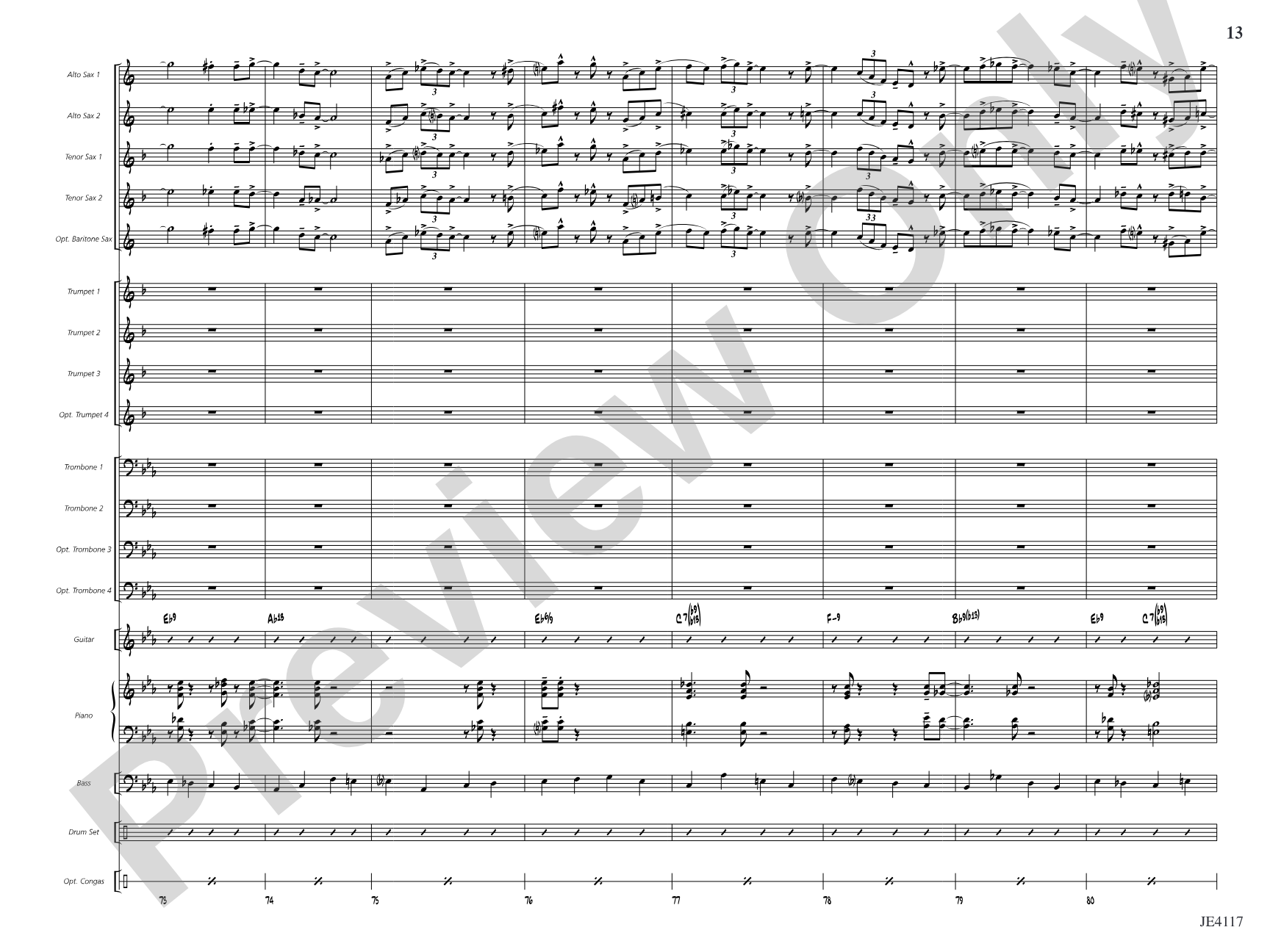 The Q.C. Shuffle: Jazz Ensemble Conductor Score & Parts
