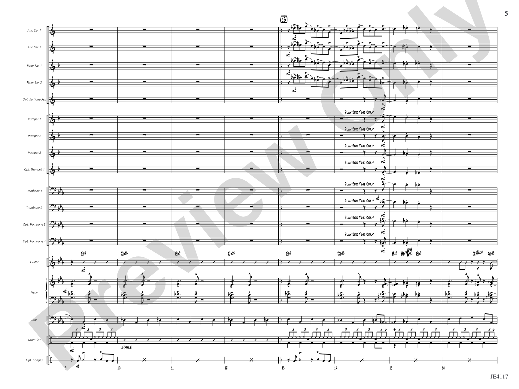 The Q.C. Shuffle: Jazz Ensemble Conductor Score & Parts