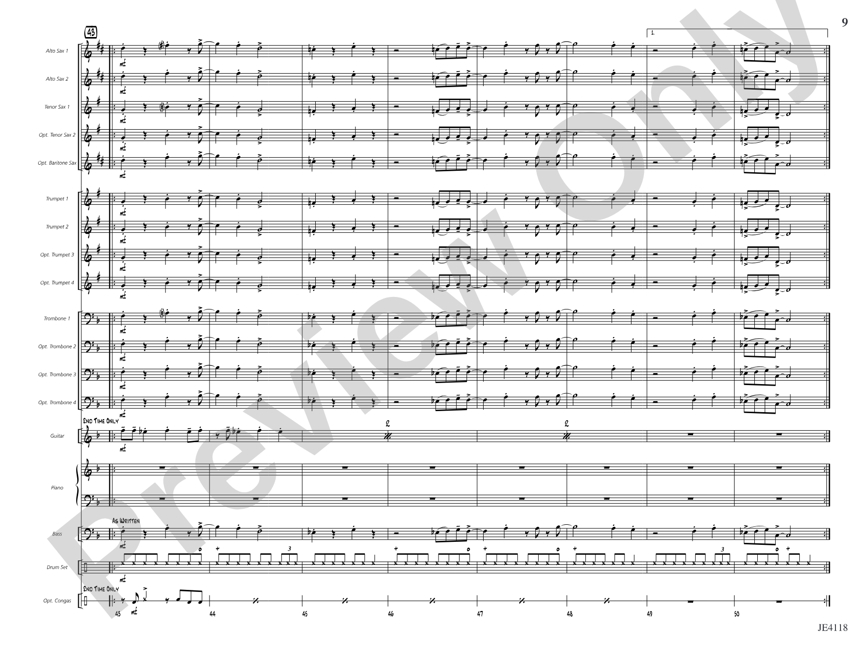 Frimmin' on the Jim-Jam: Jazz Ensemble Conductor Score & Parts