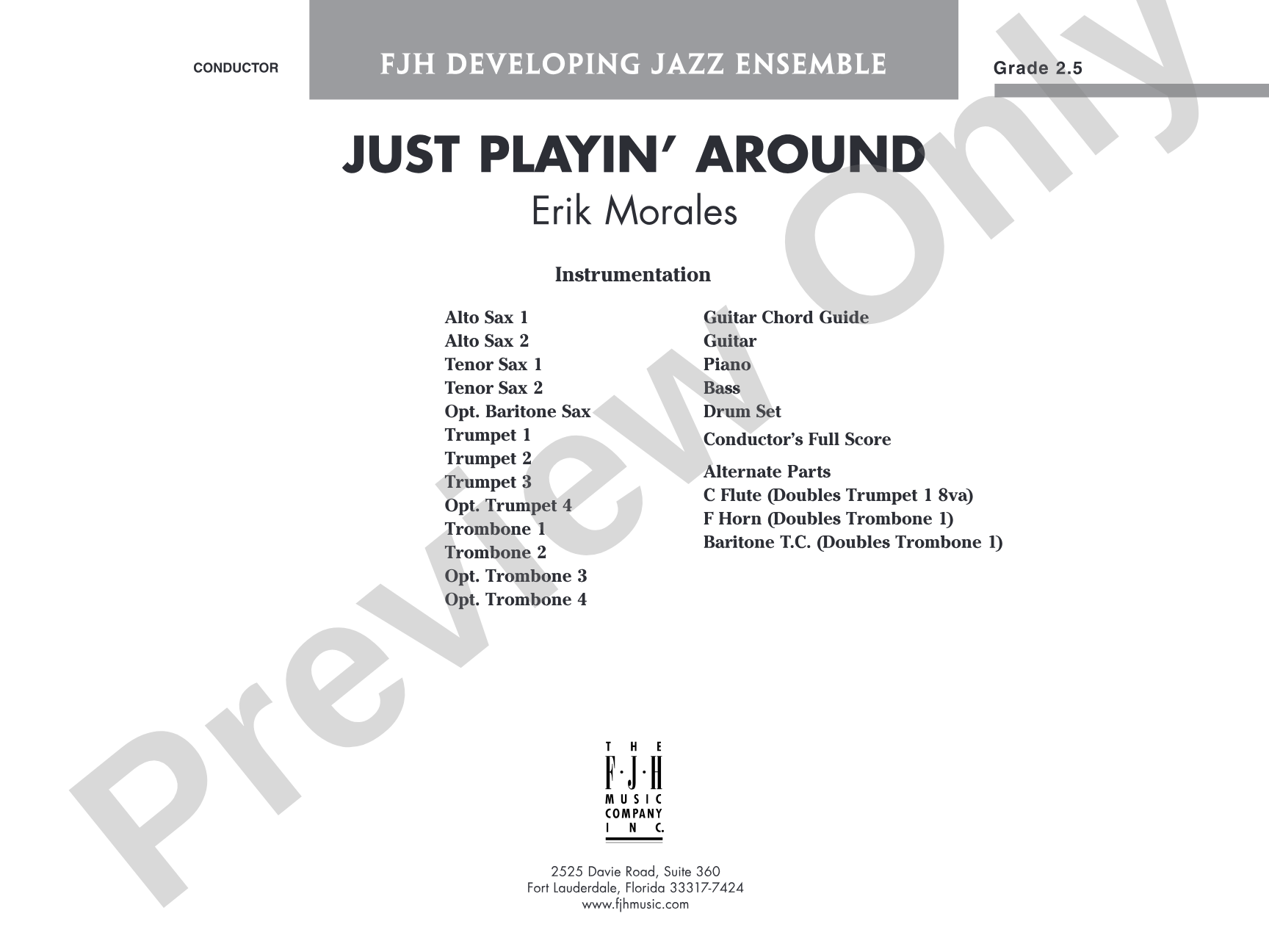 Just Playin' Around: Jazz Ensemble Conductor Score & Parts
