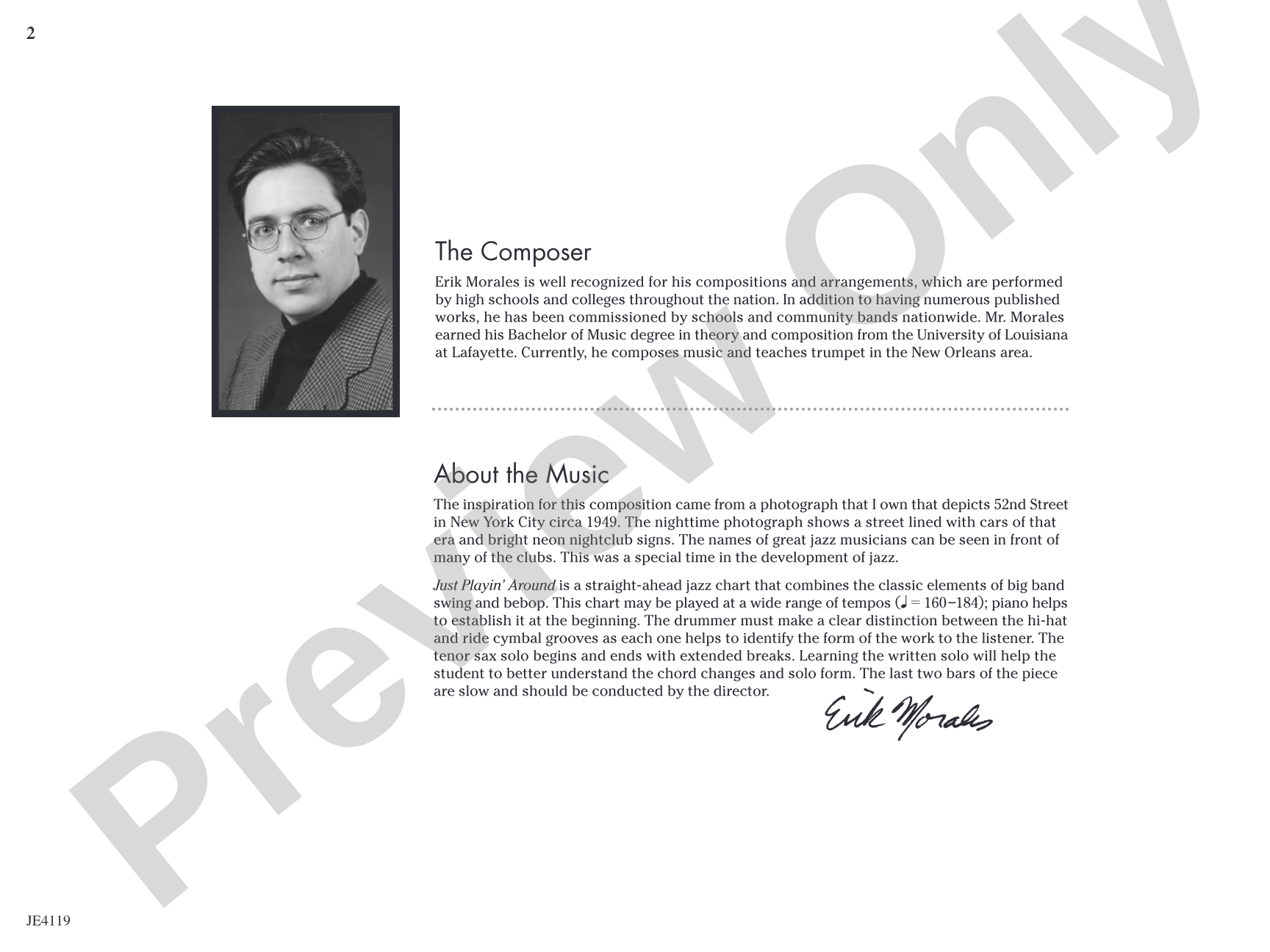 Just Playin' Around: Jazz Ensemble Conductor Score & Parts