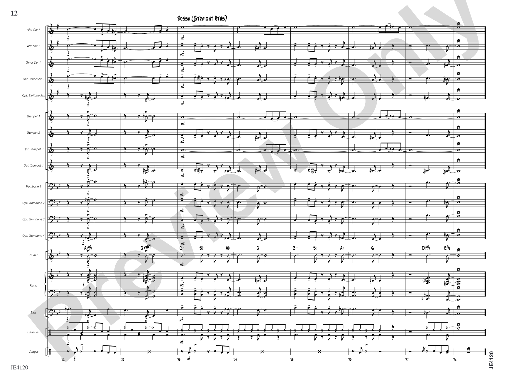 Greensleeves: Jazz Ensemble Conductor Score & Parts