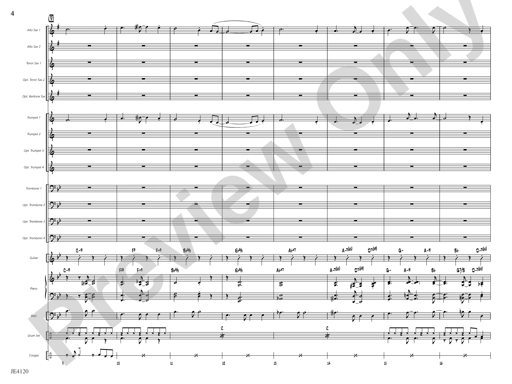Greensleeves: Jazz Ensemble Conductor Score & Parts