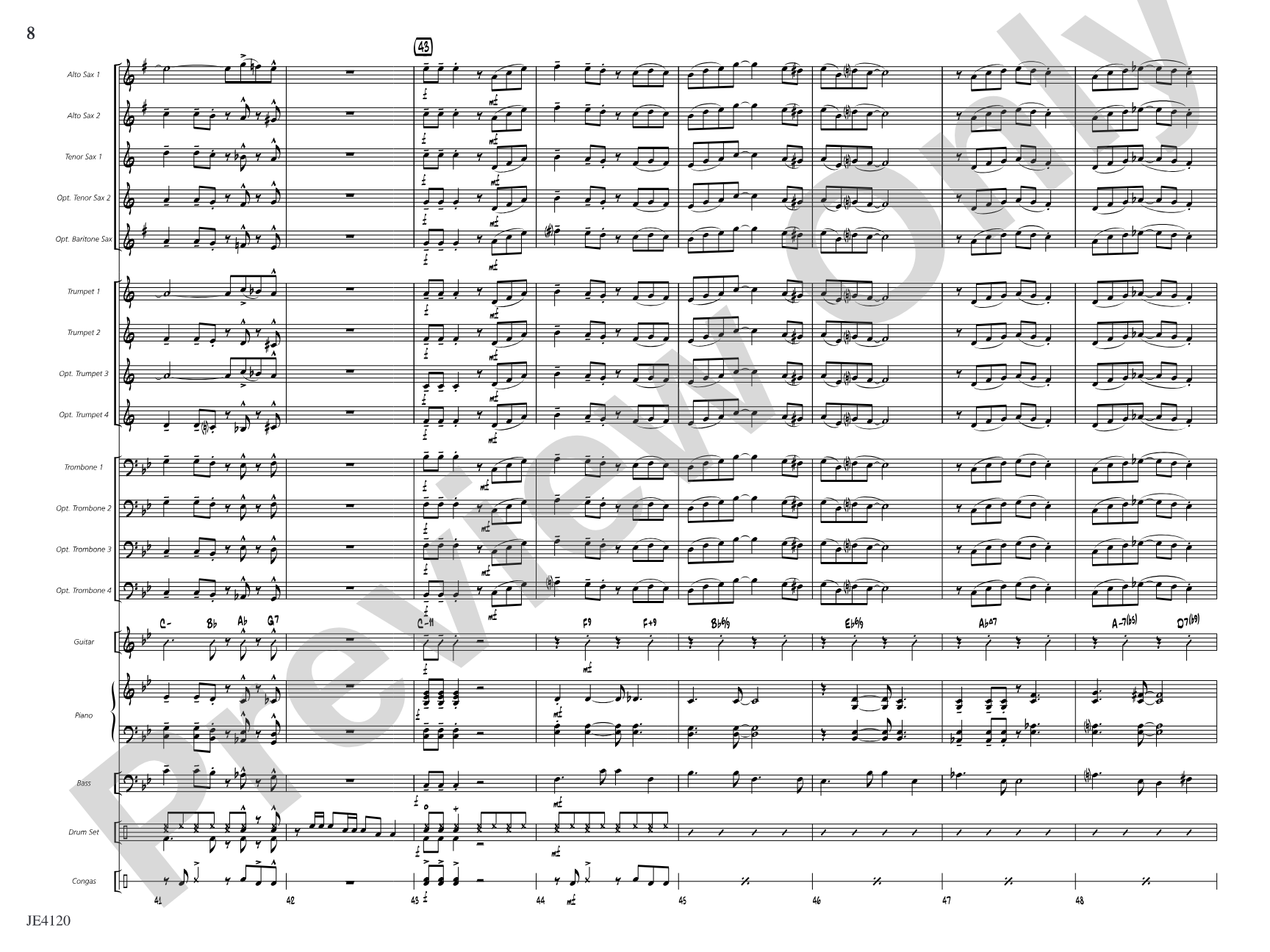 Greensleeves: Jazz Ensemble Conductor Score & Parts