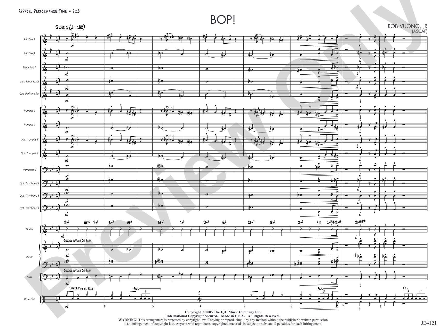Bop!: Jazz Ensemble Conductor Score & Parts