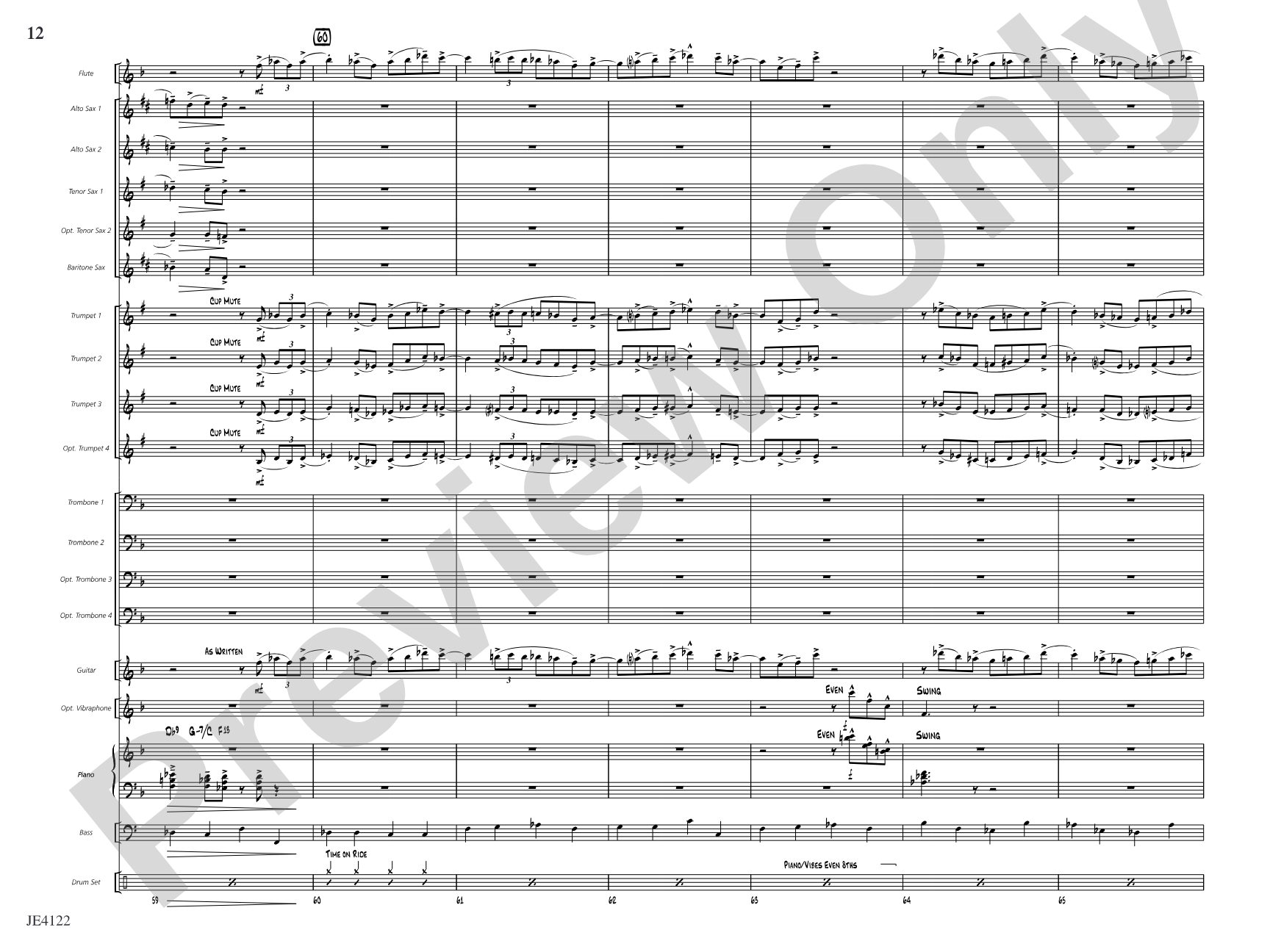 A Minor Shade of Blue: Jazz Ensemble Conductor Score & Parts