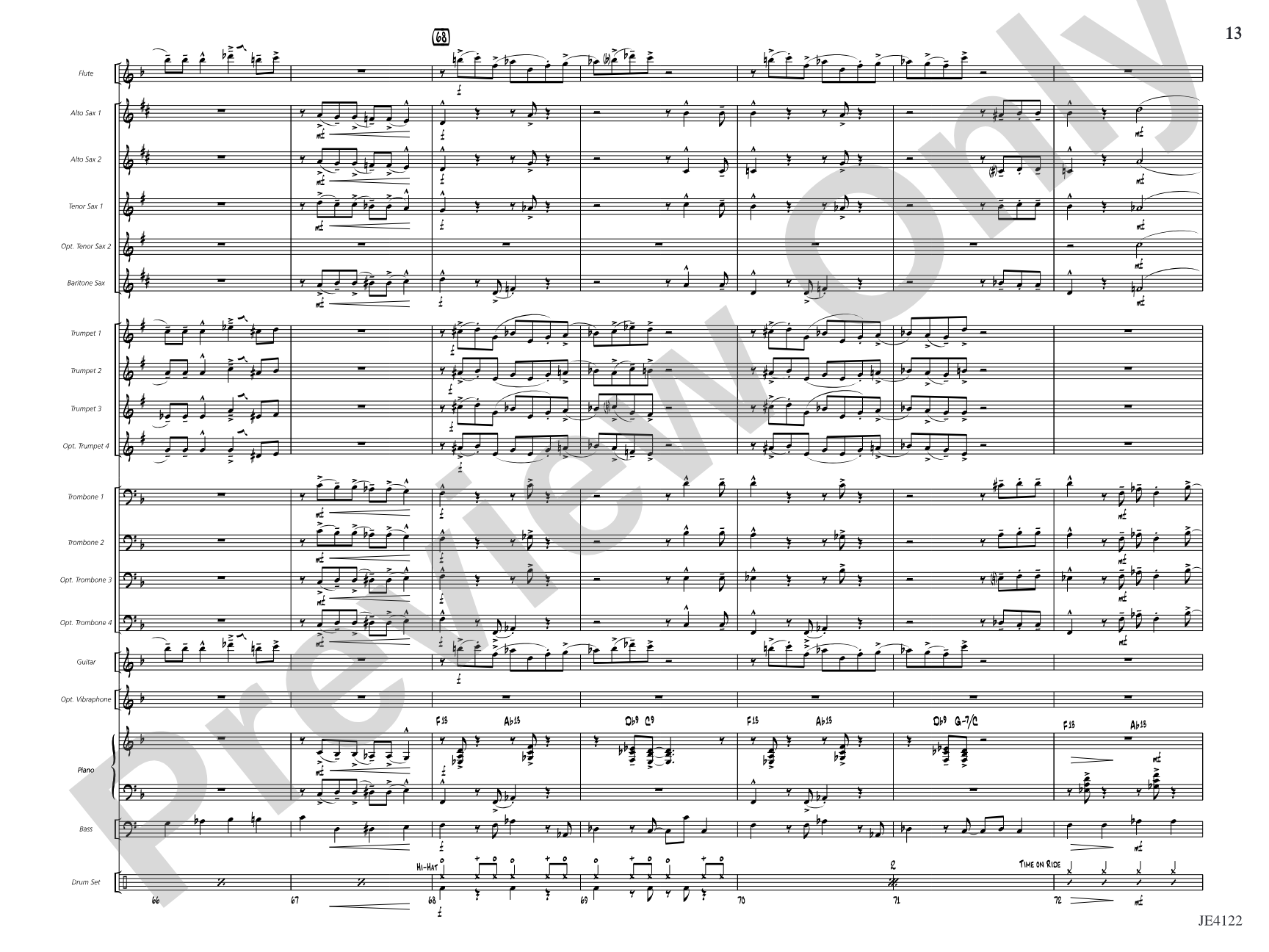 A Minor Shade of Blue: Jazz Ensemble Conductor Score & Parts