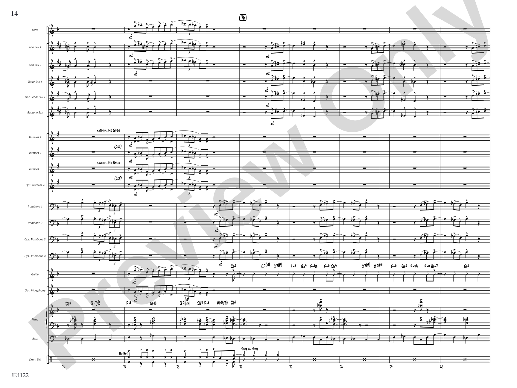 A Minor Shade of Blue: Jazz Ensemble Conductor Score & Parts