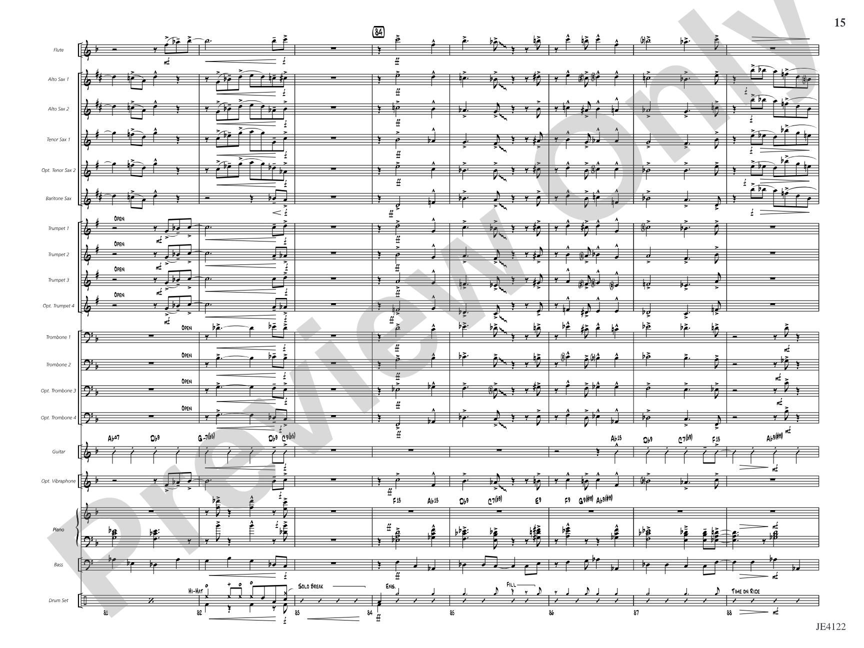 A Minor Shade of Blue: Jazz Ensemble Conductor Score & Parts