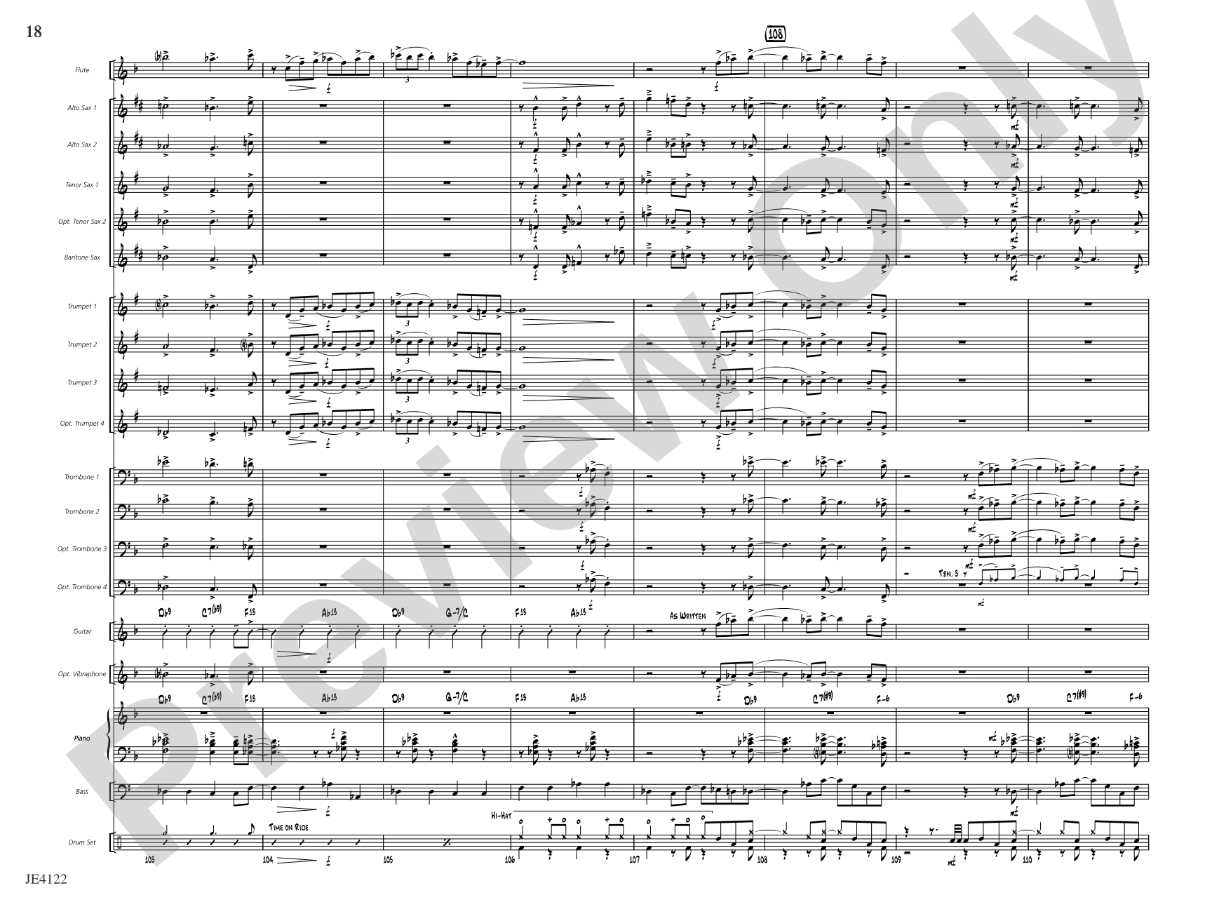 A Minor Shade of Blue: Jazz Ensemble Conductor Score & Parts