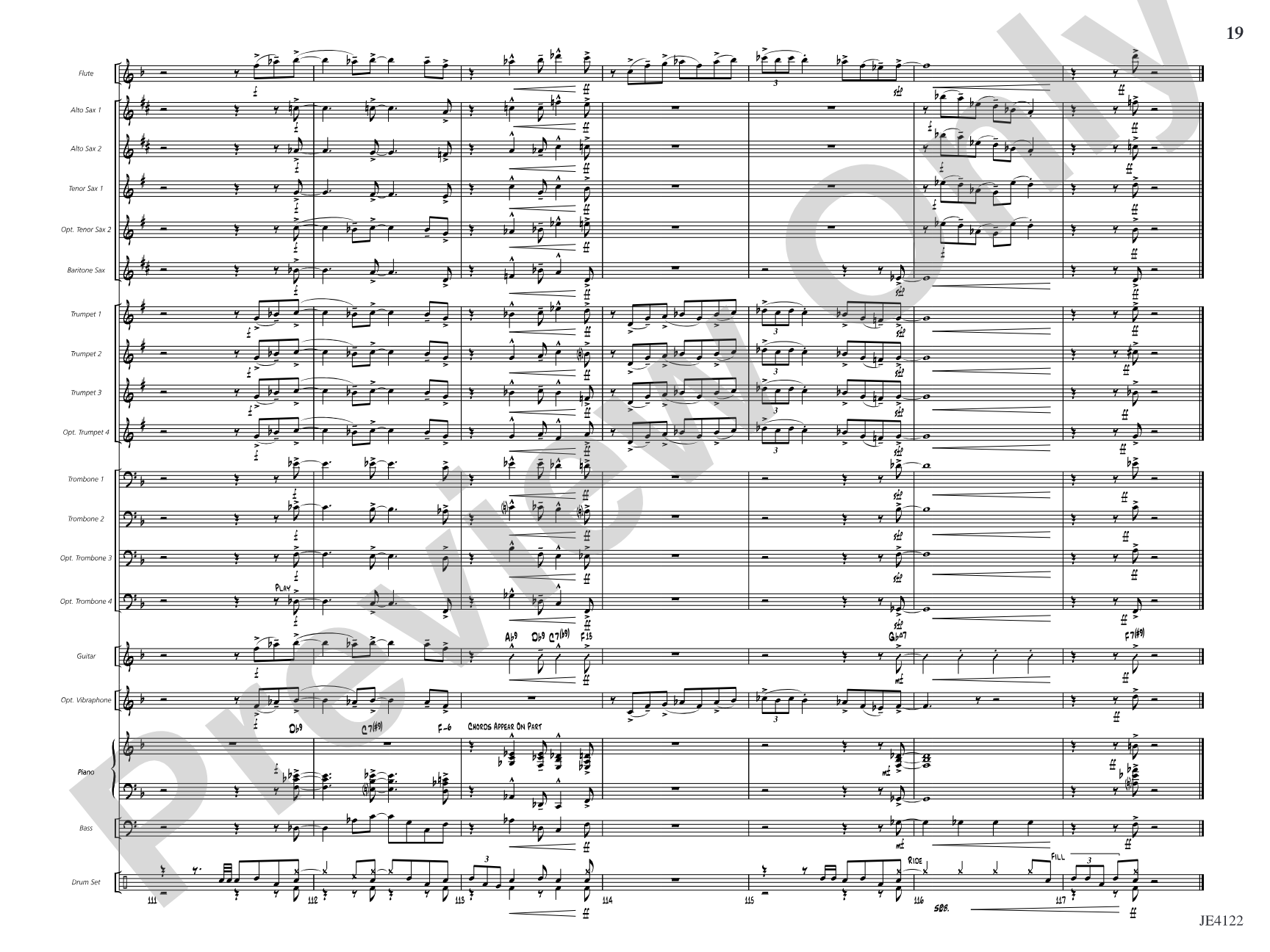 A Minor Shade of Blue: Jazz Ensemble Conductor Score & Parts