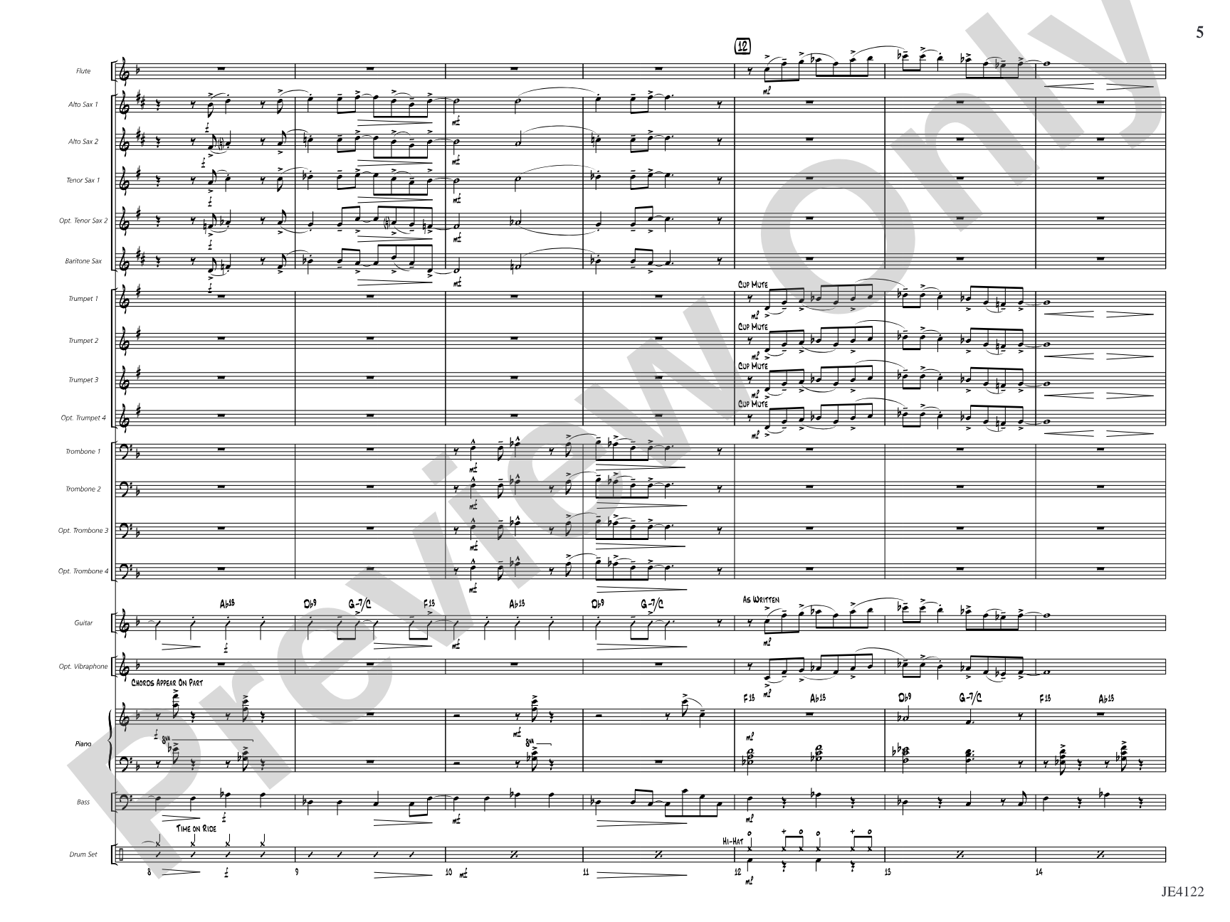A Minor Shade of Blue: Jazz Ensemble Conductor Score & Parts