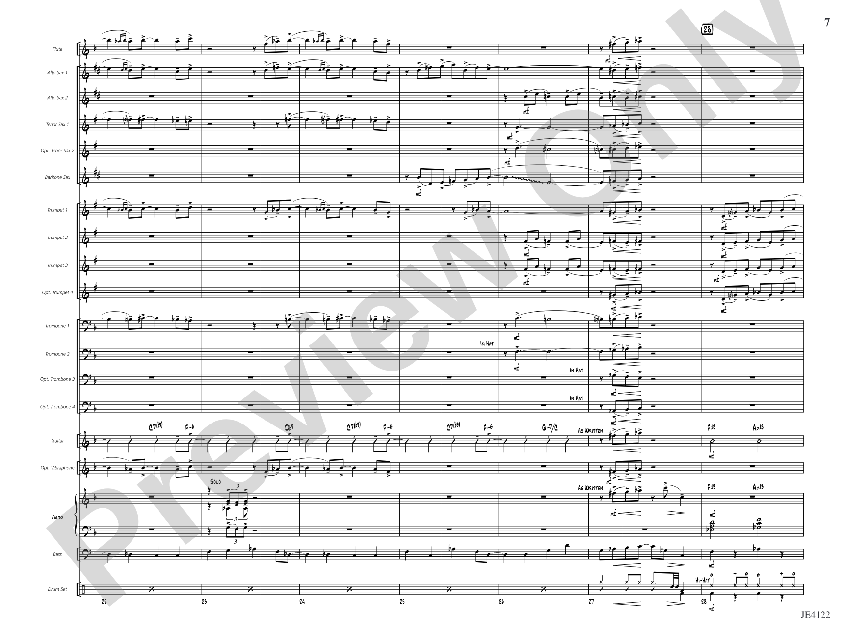 A Minor Shade of Blue: Jazz Ensemble Conductor Score & Parts