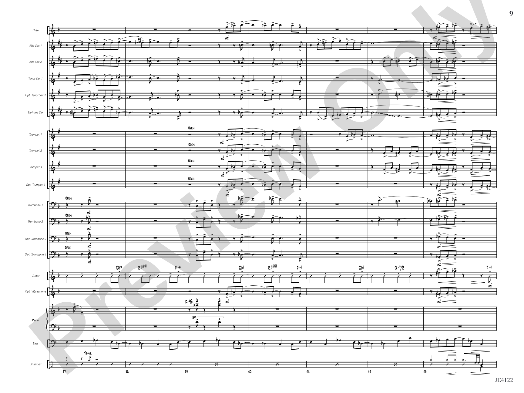A Minor Shade of Blue: Jazz Ensemble Conductor Score & Parts