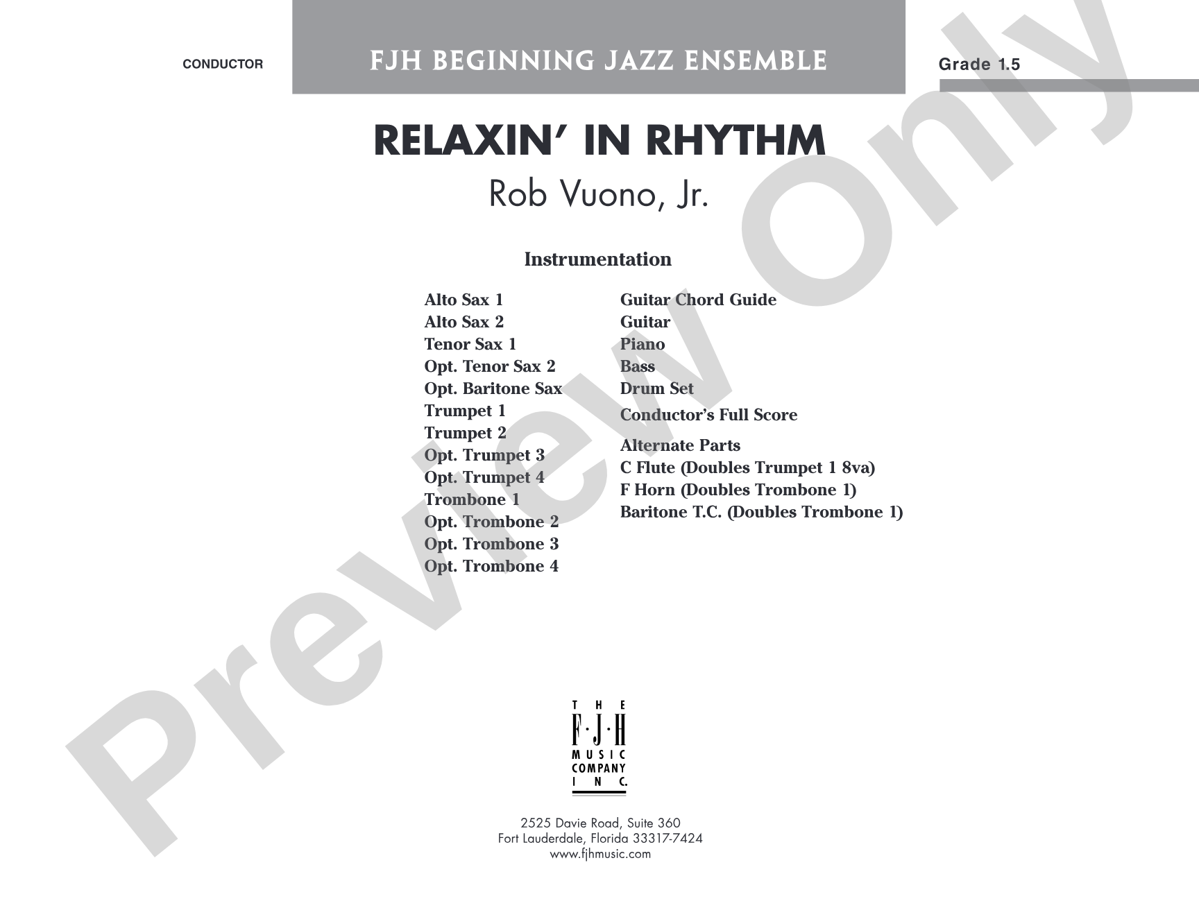 Relaxin' in Rhythm: Jazz Ensemble Conductor Score & Parts
