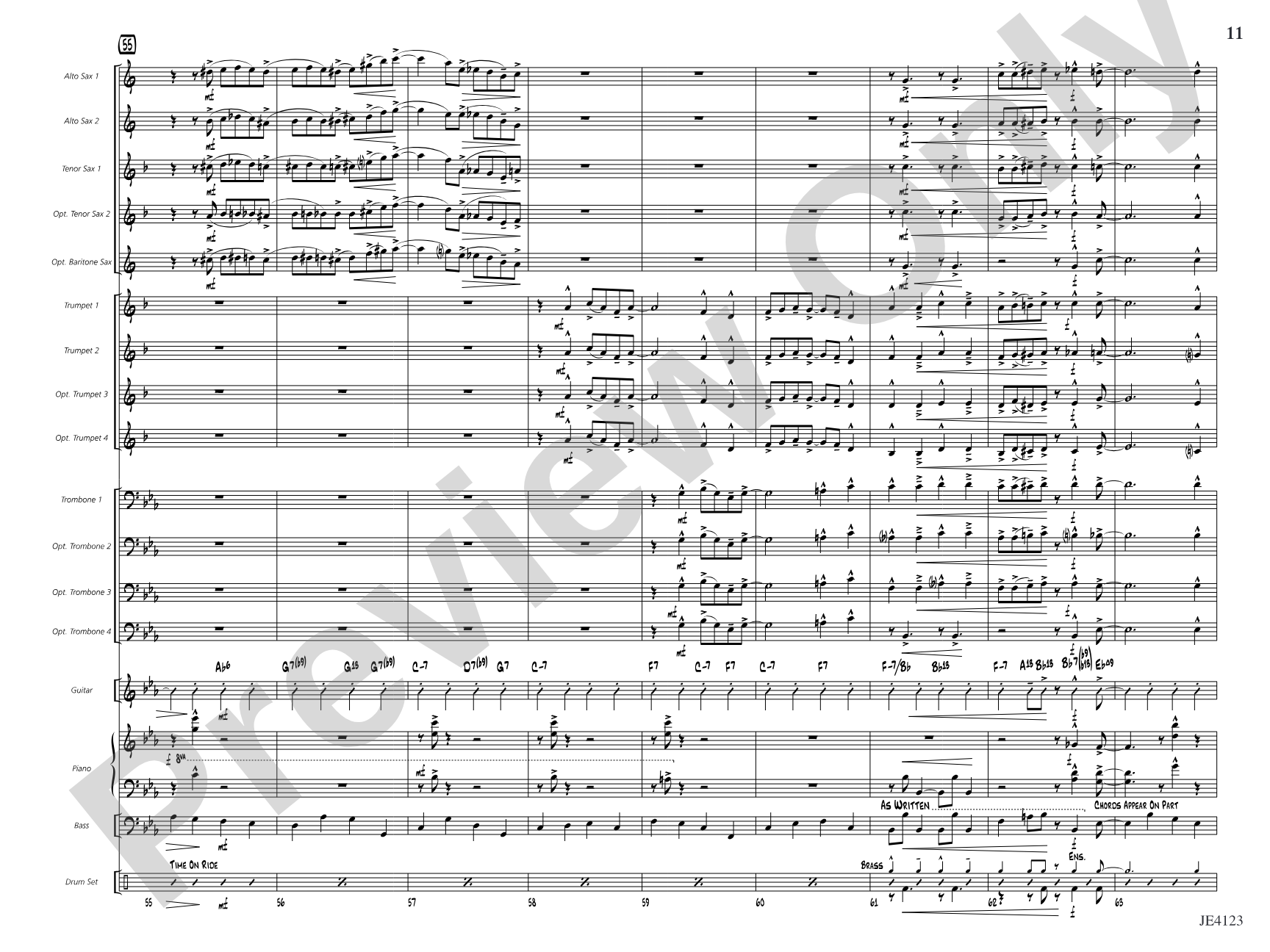 Relaxin' in Rhythm: Jazz Ensemble Conductor Score & Parts