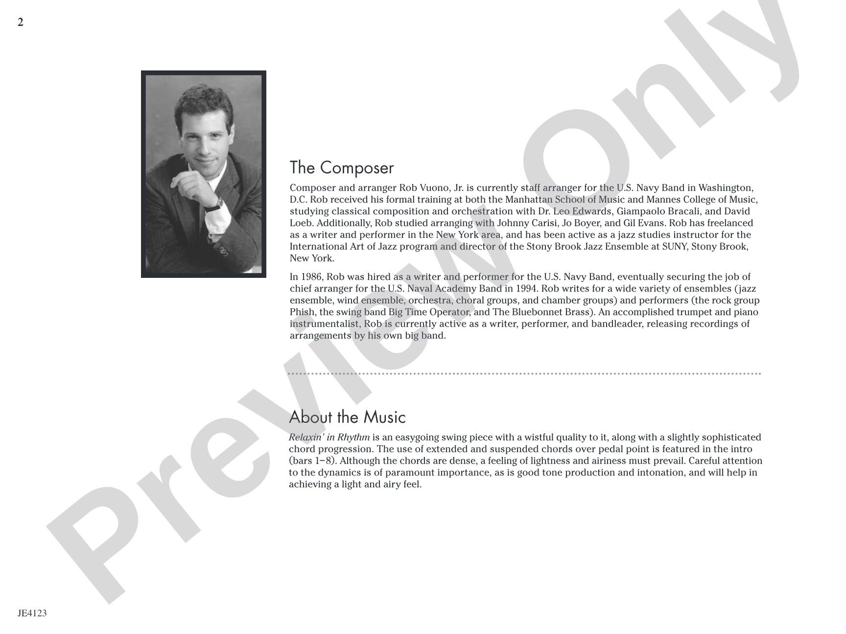 Relaxin' in Rhythm: Jazz Ensemble Conductor Score & Parts