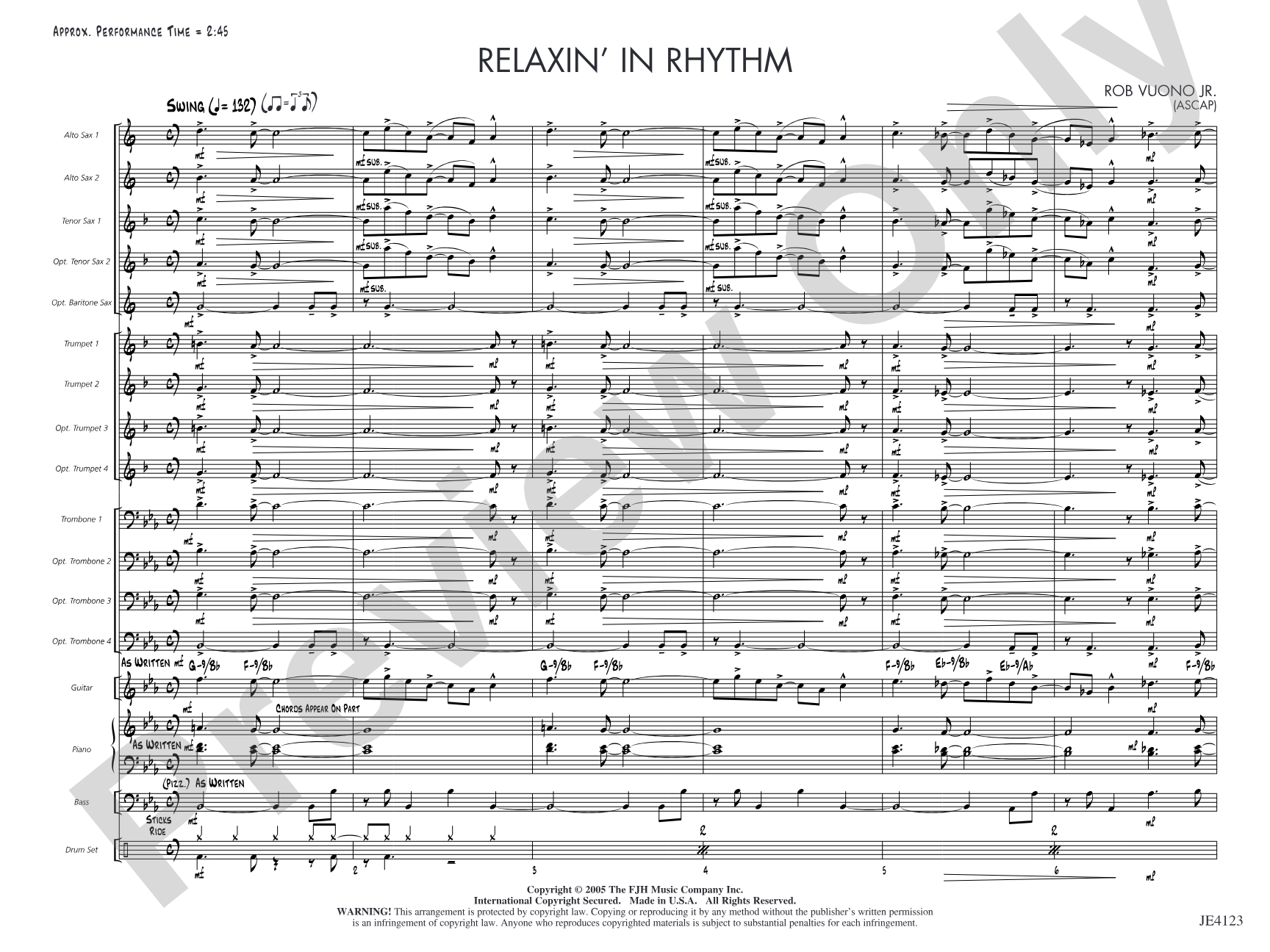 Relaxin' in Rhythm: Jazz Ensemble Conductor Score & Parts