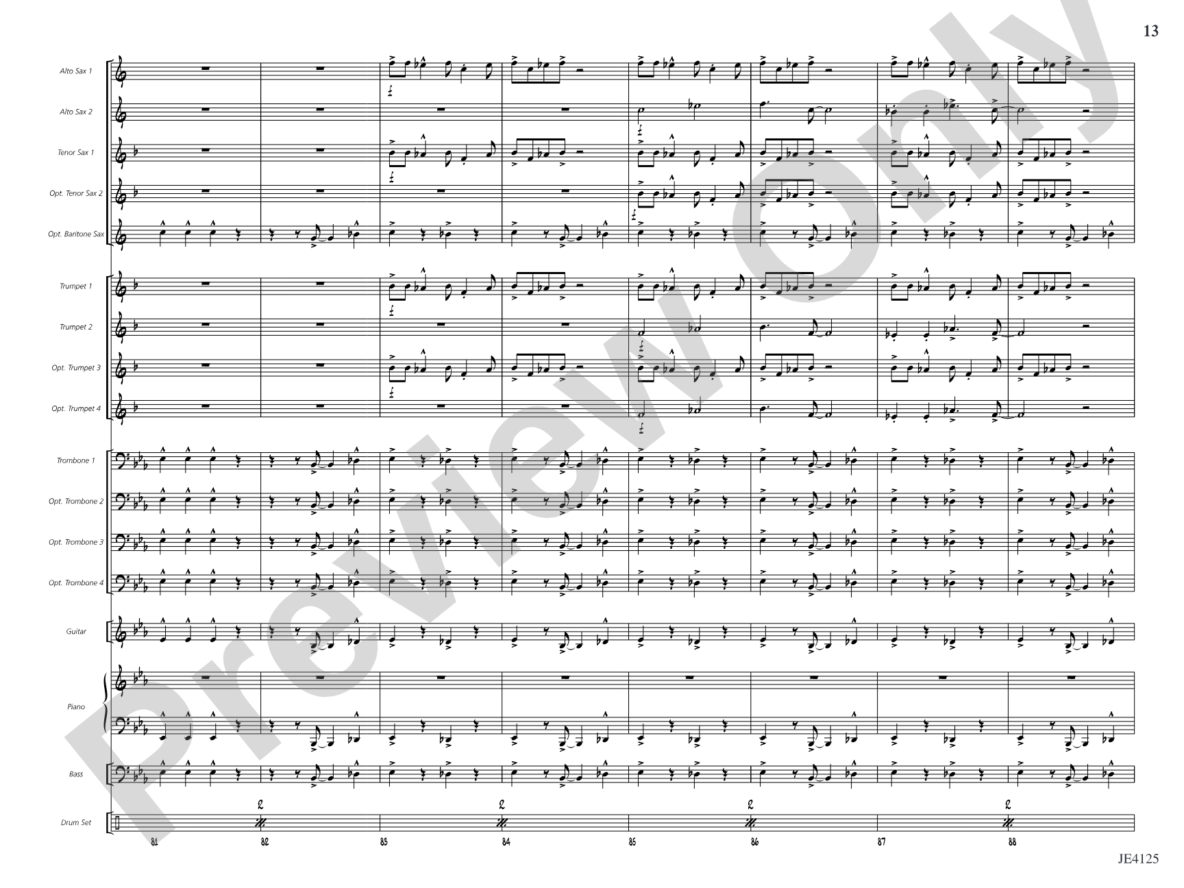 Front Burner Blues: Jazz Ensemble Conductor Score & Parts