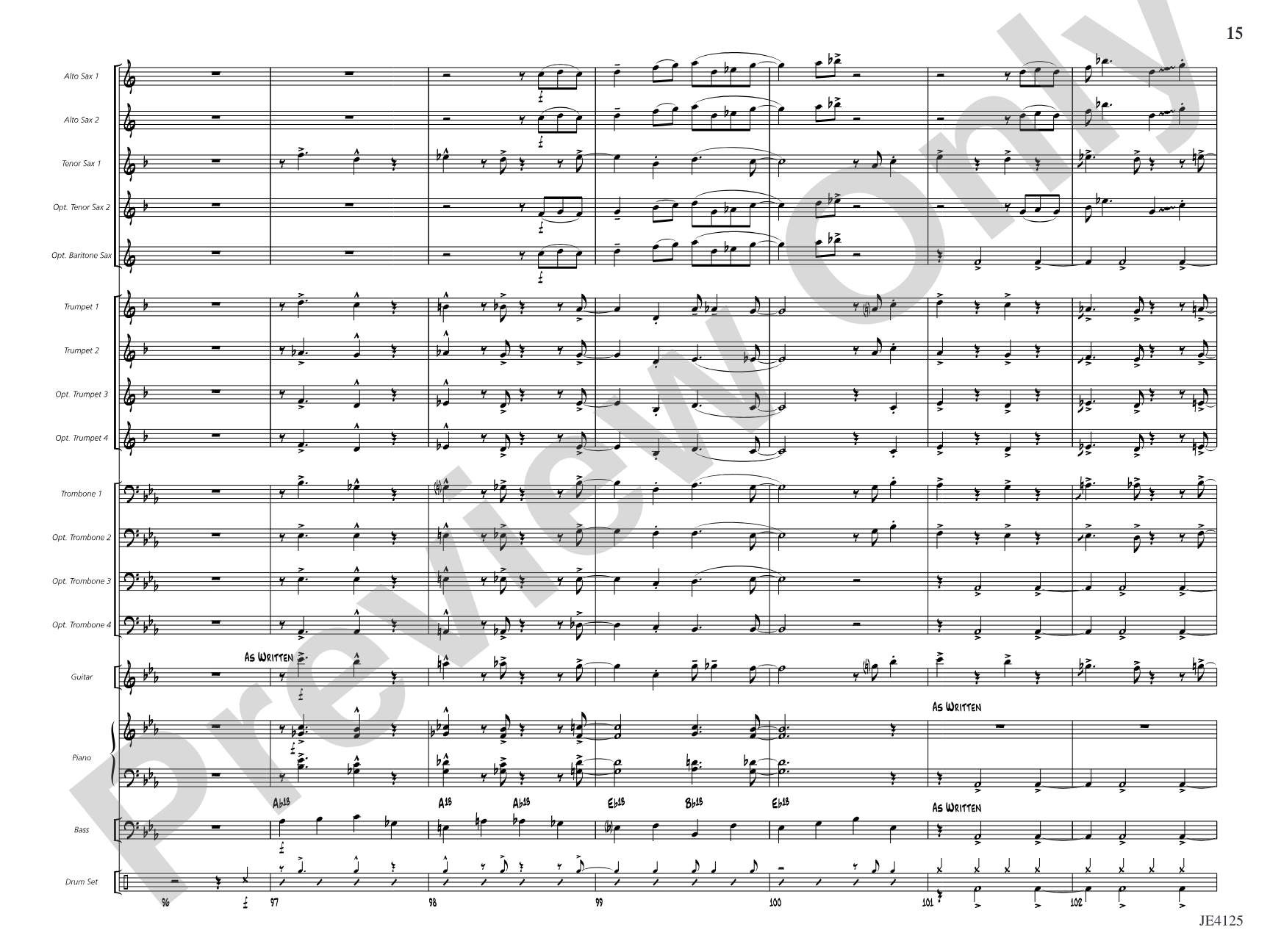 Front Burner Blues: Jazz Ensemble Conductor Score & Parts