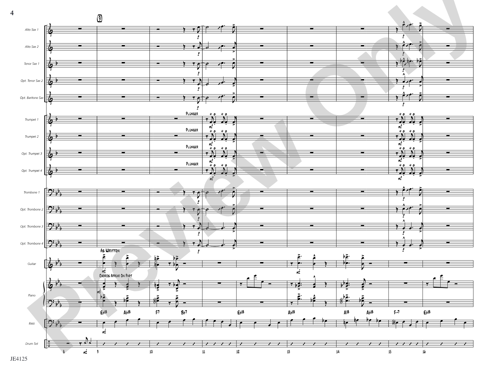 Front Burner Blues: Jazz Ensemble Conductor Score & Parts