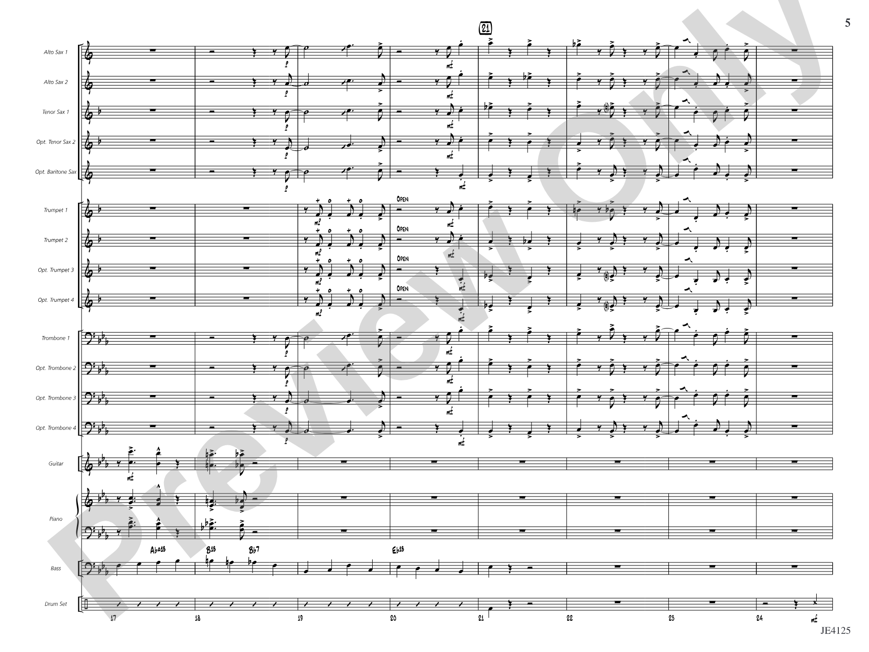 Front Burner Blues: Jazz Ensemble Conductor Score & Parts