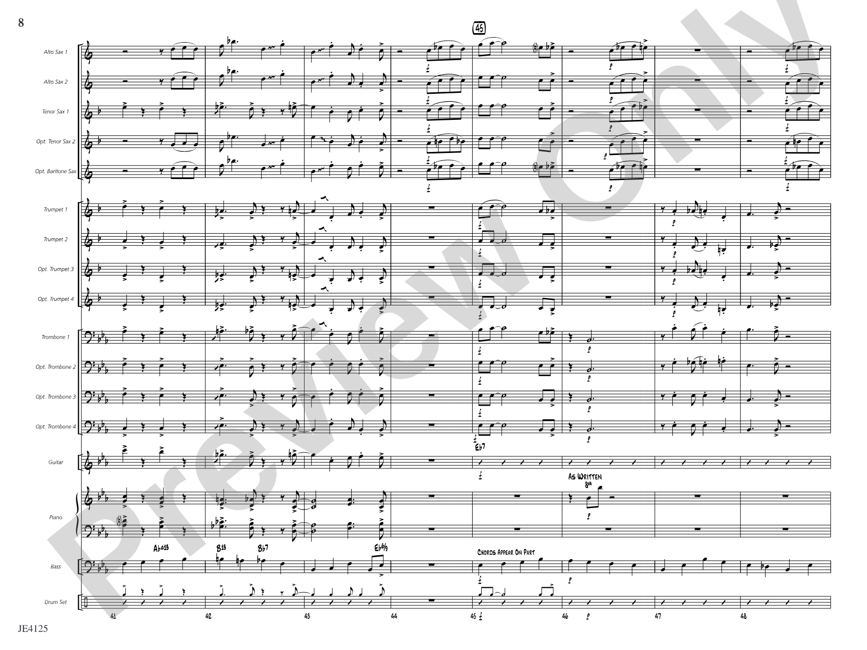 Front Burner Blues: Jazz Ensemble Conductor Score & Parts