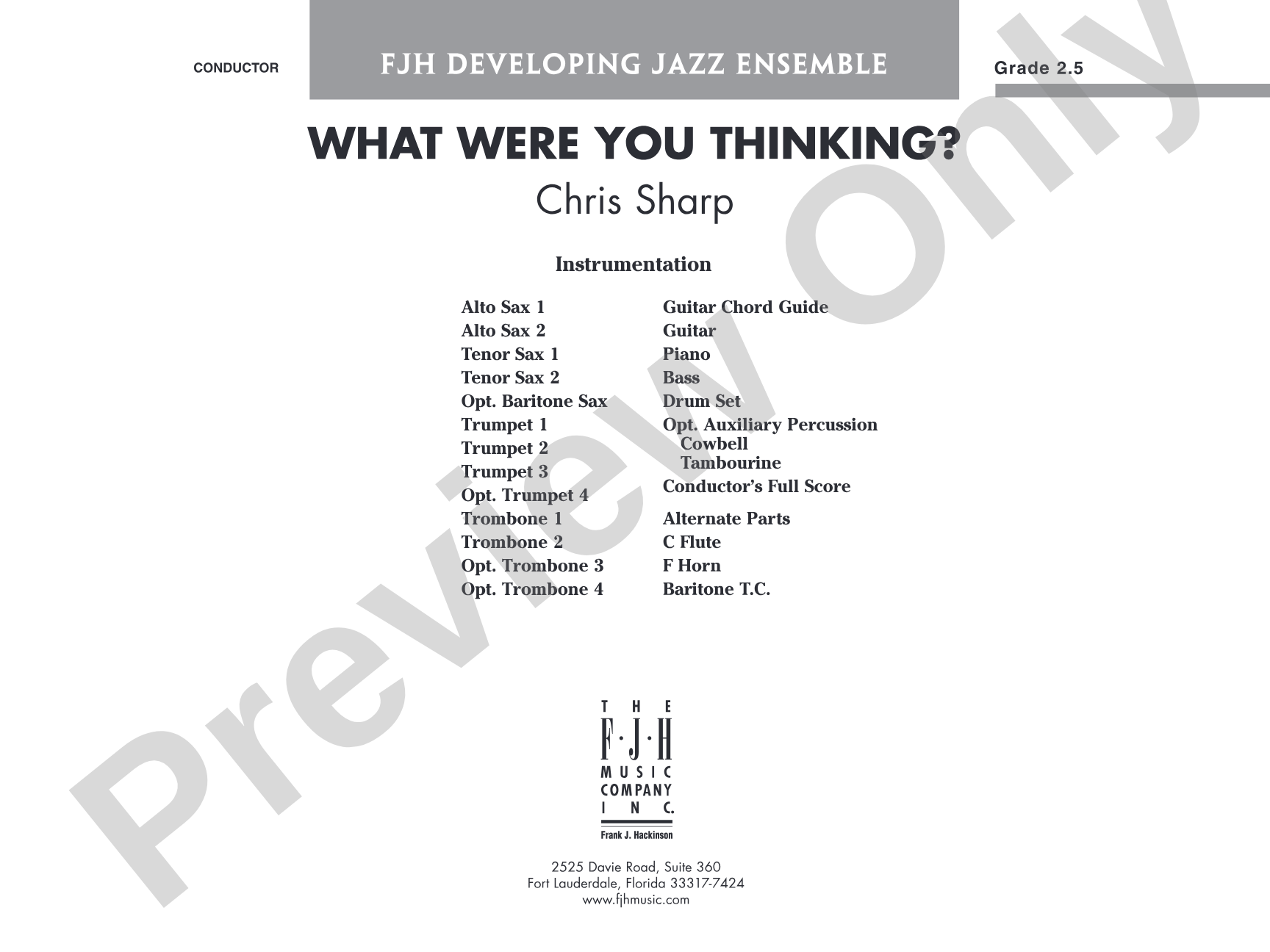 What Were You Thinking?: Jazz Ensemble Conductor Score & Parts