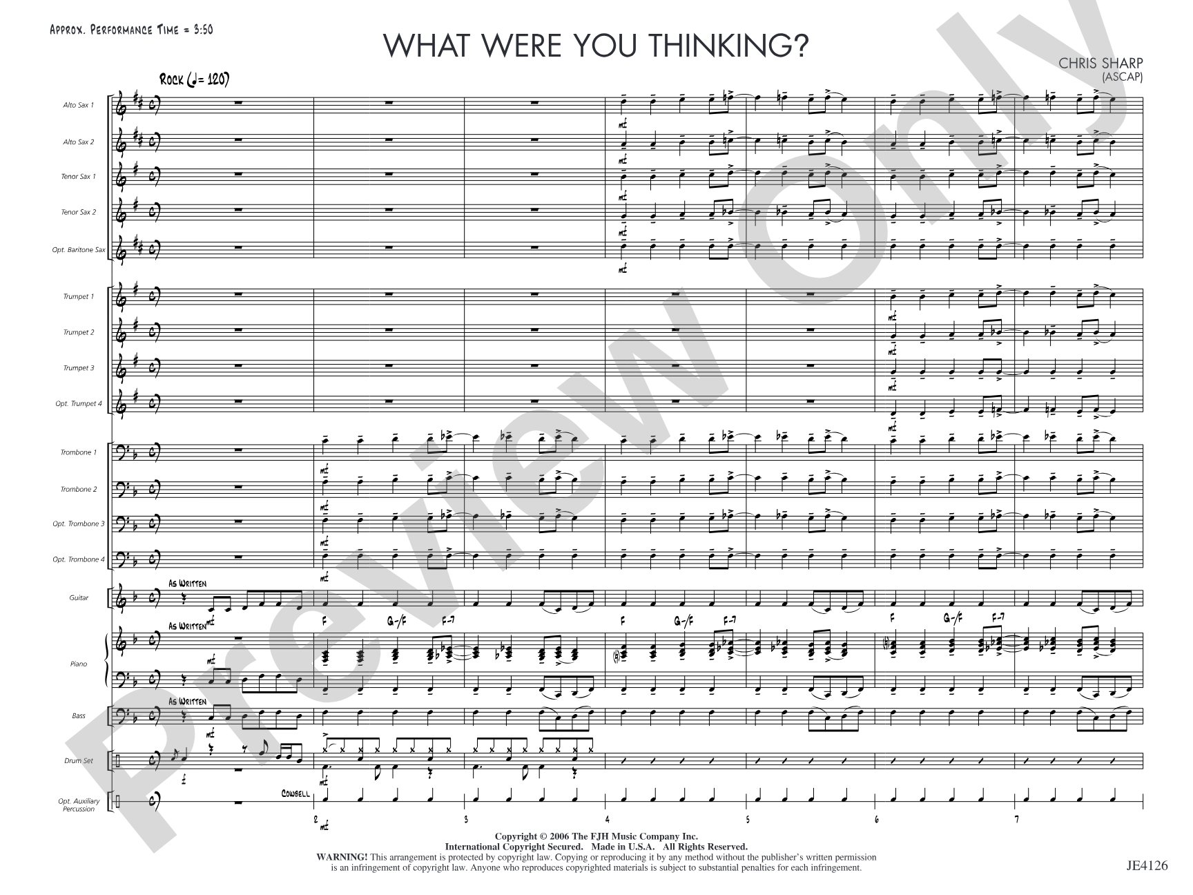 What Were You Thinking?: Jazz Ensemble Conductor Score & Parts