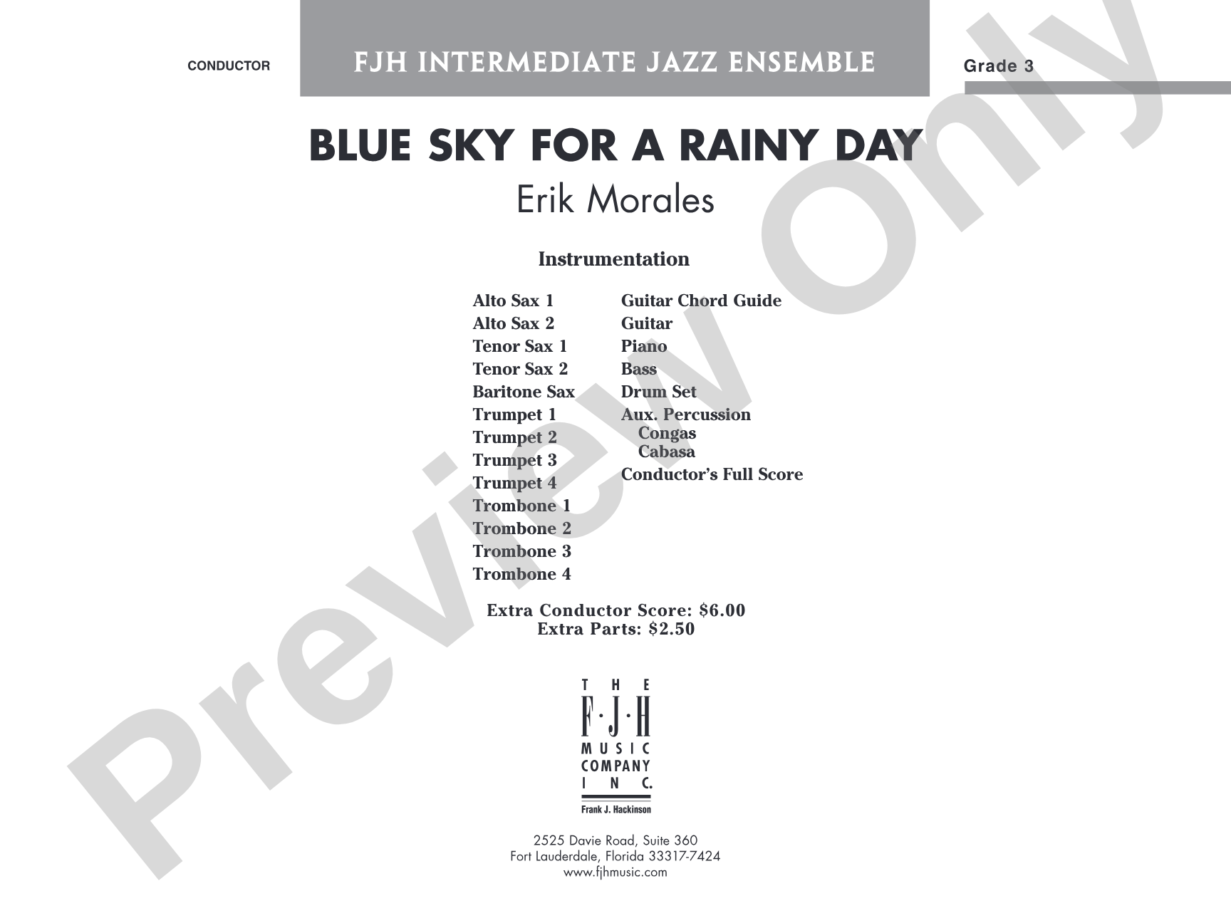 Blue Sky for a Rainy Day: Jazz Ensemble Conductor Score & Parts