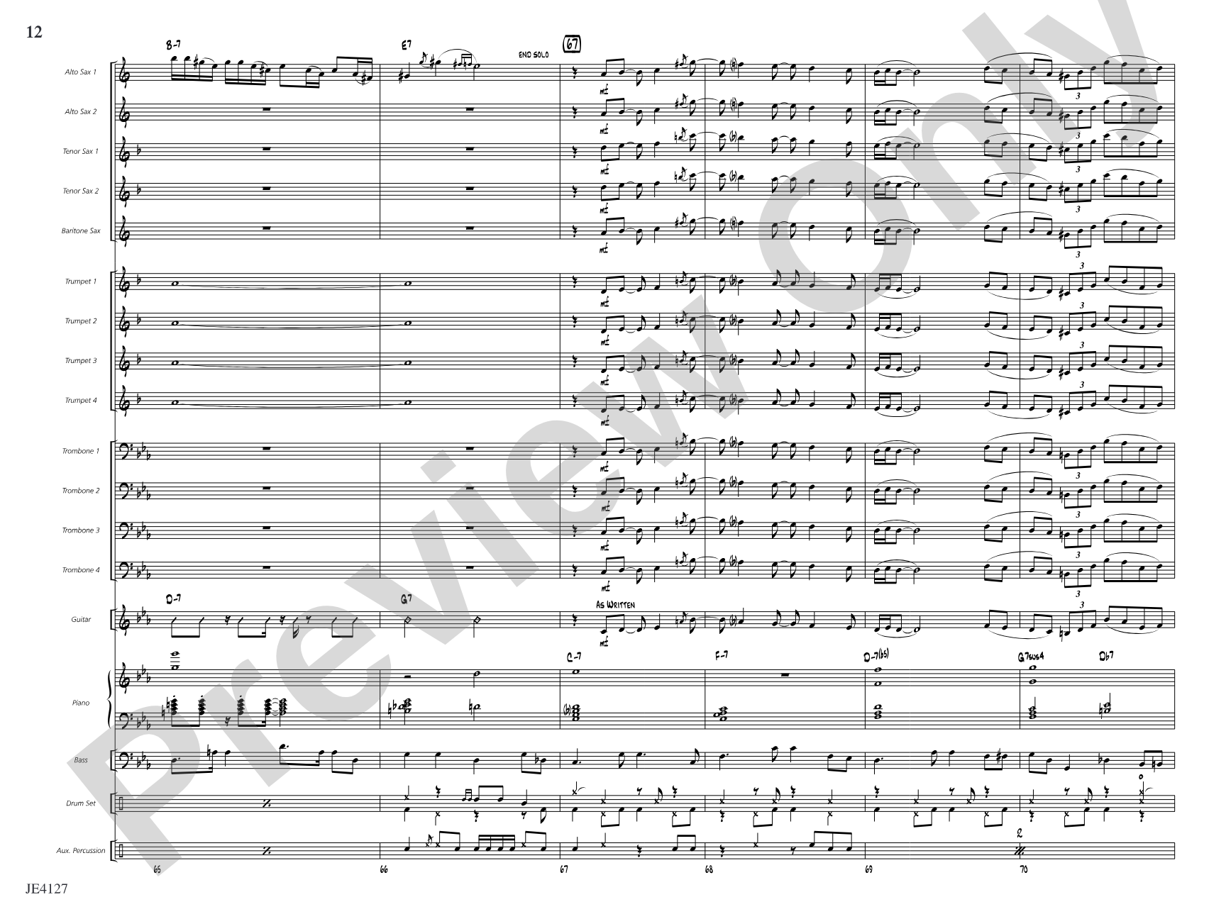 Blue Sky for a Rainy Day: Jazz Ensemble Conductor Score & Parts